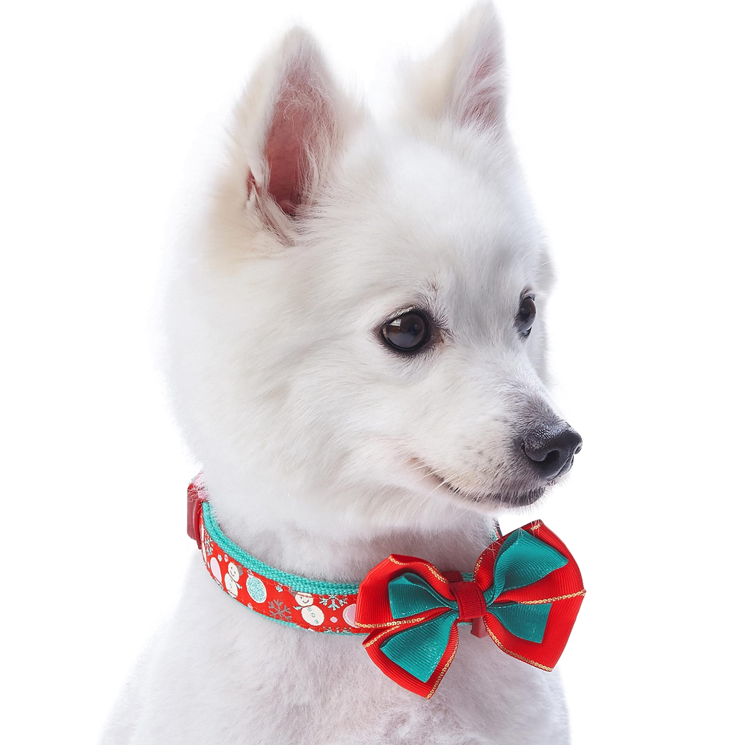 Blueberry Pet Dog Collar - Christmas Collar & Holiday Dog Collars With Bowtie, Medium 14.5-20 - Quick Release Dog Christmas