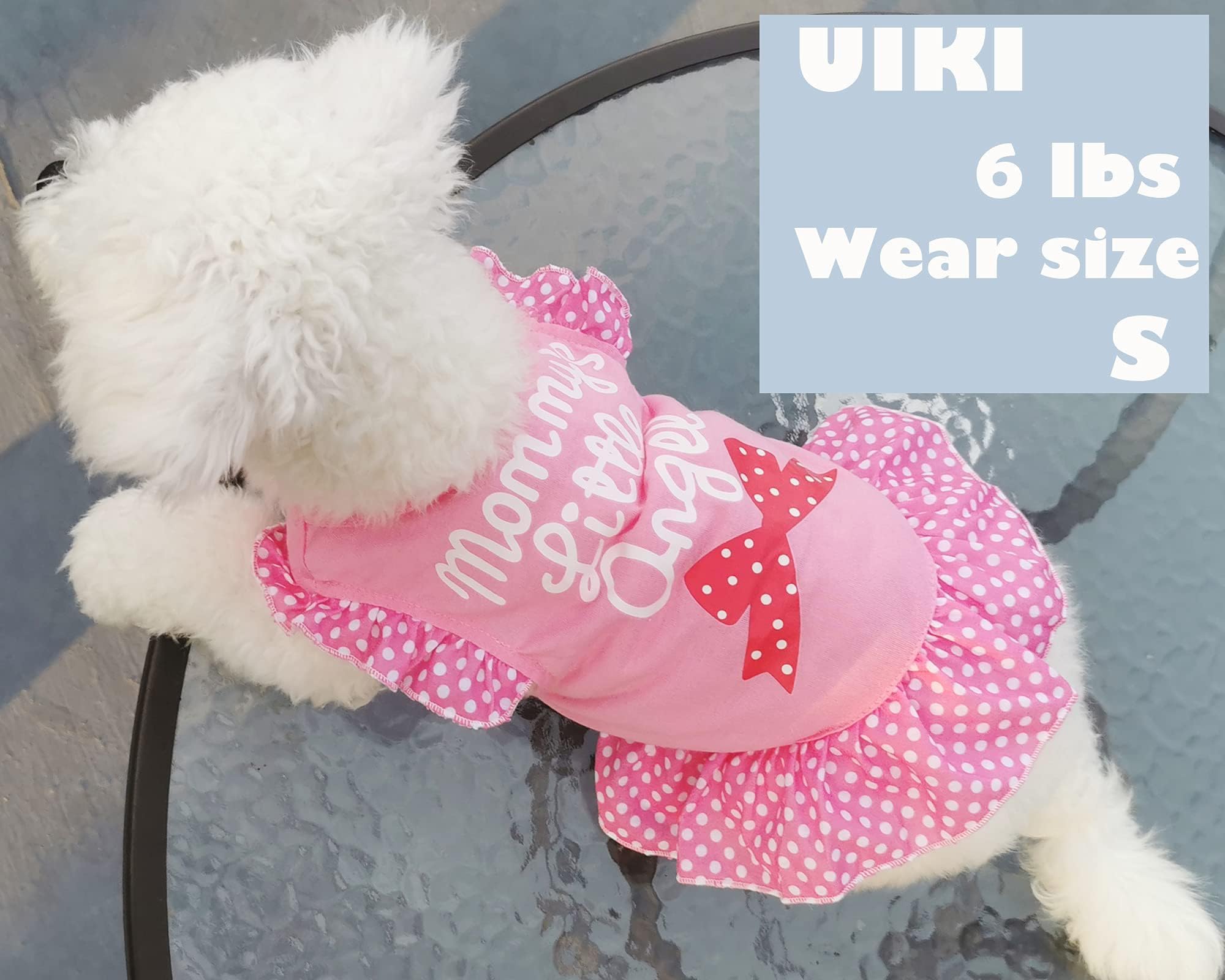 Xpudac 4 Pieces Pet Dog Dress Shirt Puppy Skirt Cute Doggie Dress Dog Summer Clothes Dog Apparel For Small Dogs And Cats (Pink Angel, X-Small(2-3.5 Lbs))