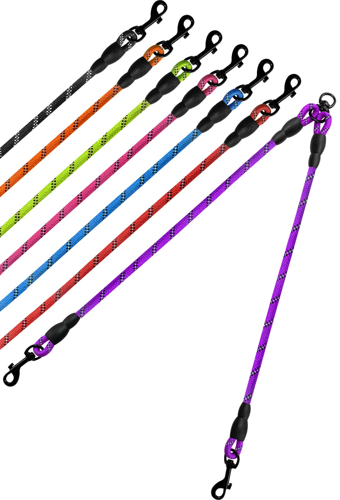 Taglory Double Dog Leash | Reflective Rope | No Tangle | Double Leash For Two Dogs | Puppy Small Medium Breeds | Purple