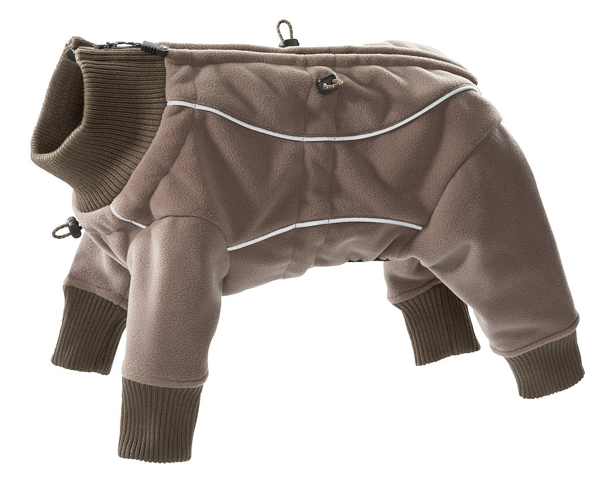 Hurtta Waterproof Fleece Overall for Dogs - Brown, X-Small, Modern Style, Winter Theme