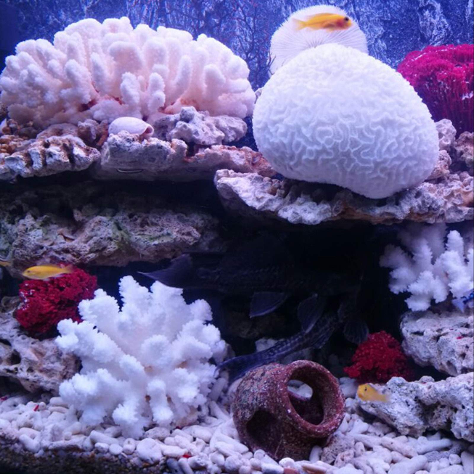 Pack Of 2 Artificial Coral Ornament, Aquarium Resin Coral Decor Underwater Sea Plants Fish Tank Decoration Aquarium Plants