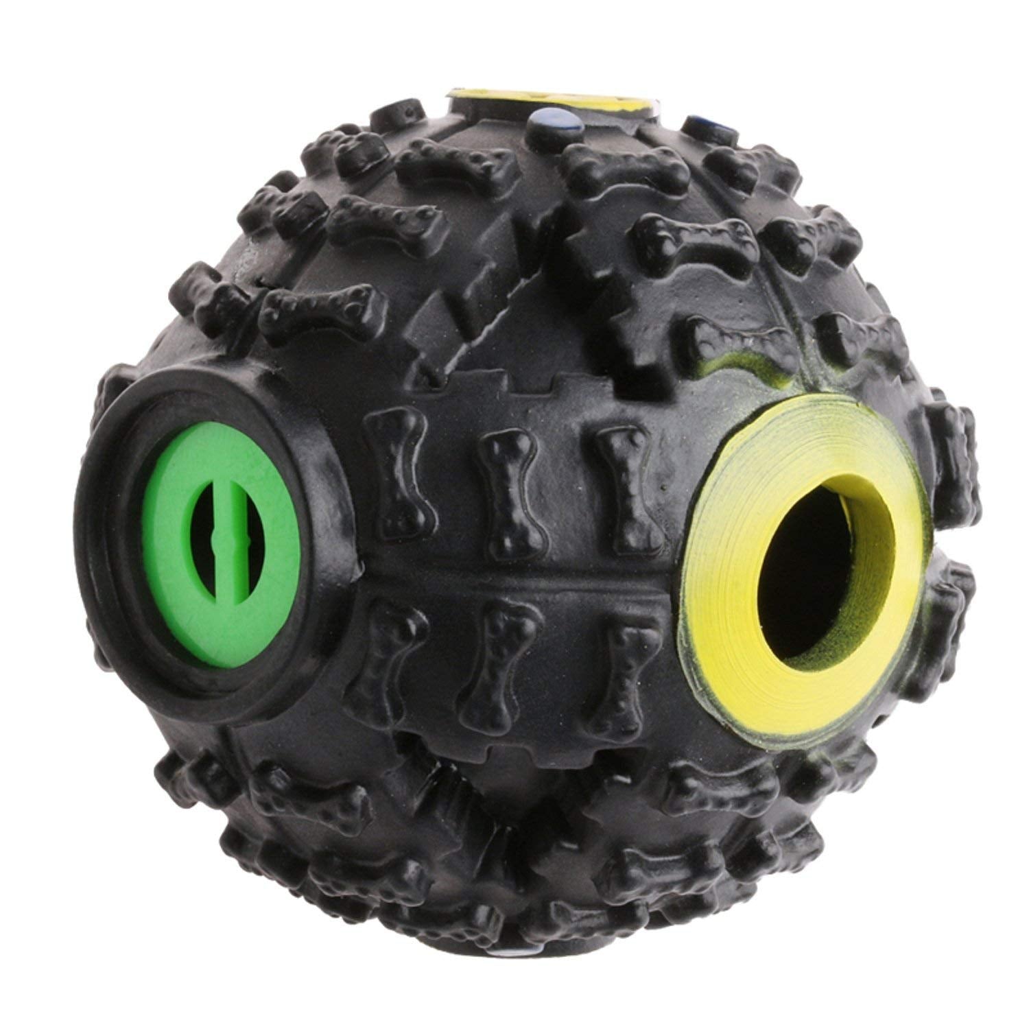 Psk Pet Mart Dogs Interactive Squeaky Giggle Quack Dog Toy Ball Pet Food Dispenser Dog Pet ProductsMedium (Black) (Pack Of 1)