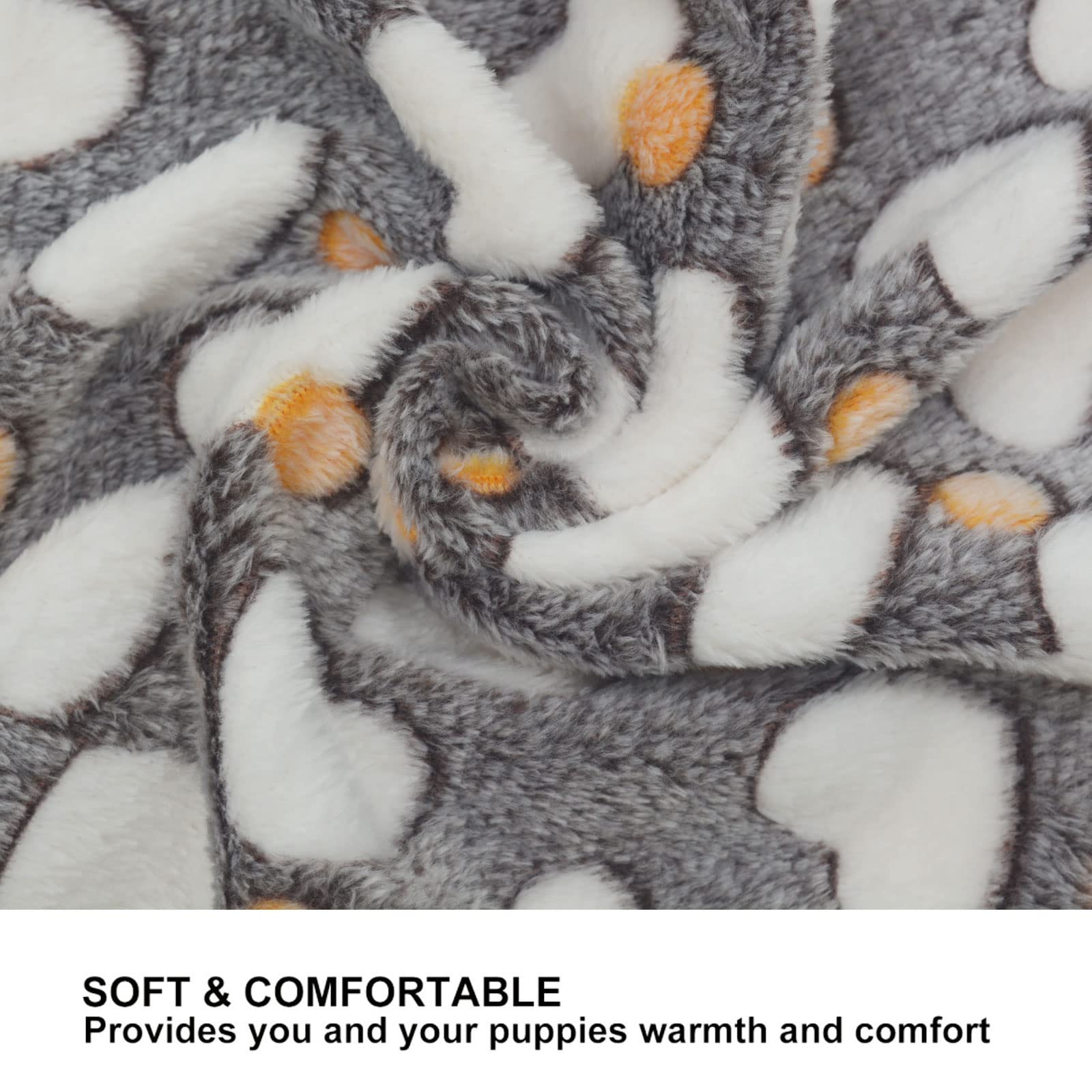 1 Pack 3 Puppy Blankets Super Soft Warm Sleep Mat Grey Cute Print Blanket Fluffy Fleece Pet Blanket Flannel Throw Dog Blankets For Small Dogs Puppy Dogs Fluffy Cats,Love-Large(40'X30')