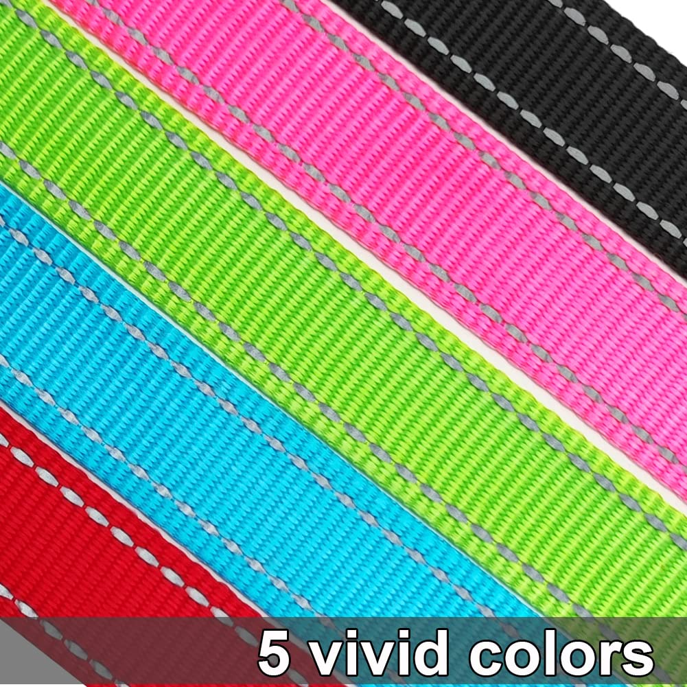 Sepxufore 6Foot Tie Out Nylon Dog Leash, Heavy Duty 1' Wide Reflective Thick Lead For Medium Large Dogs Indoor Outdoor Front Yard Camping (Red)