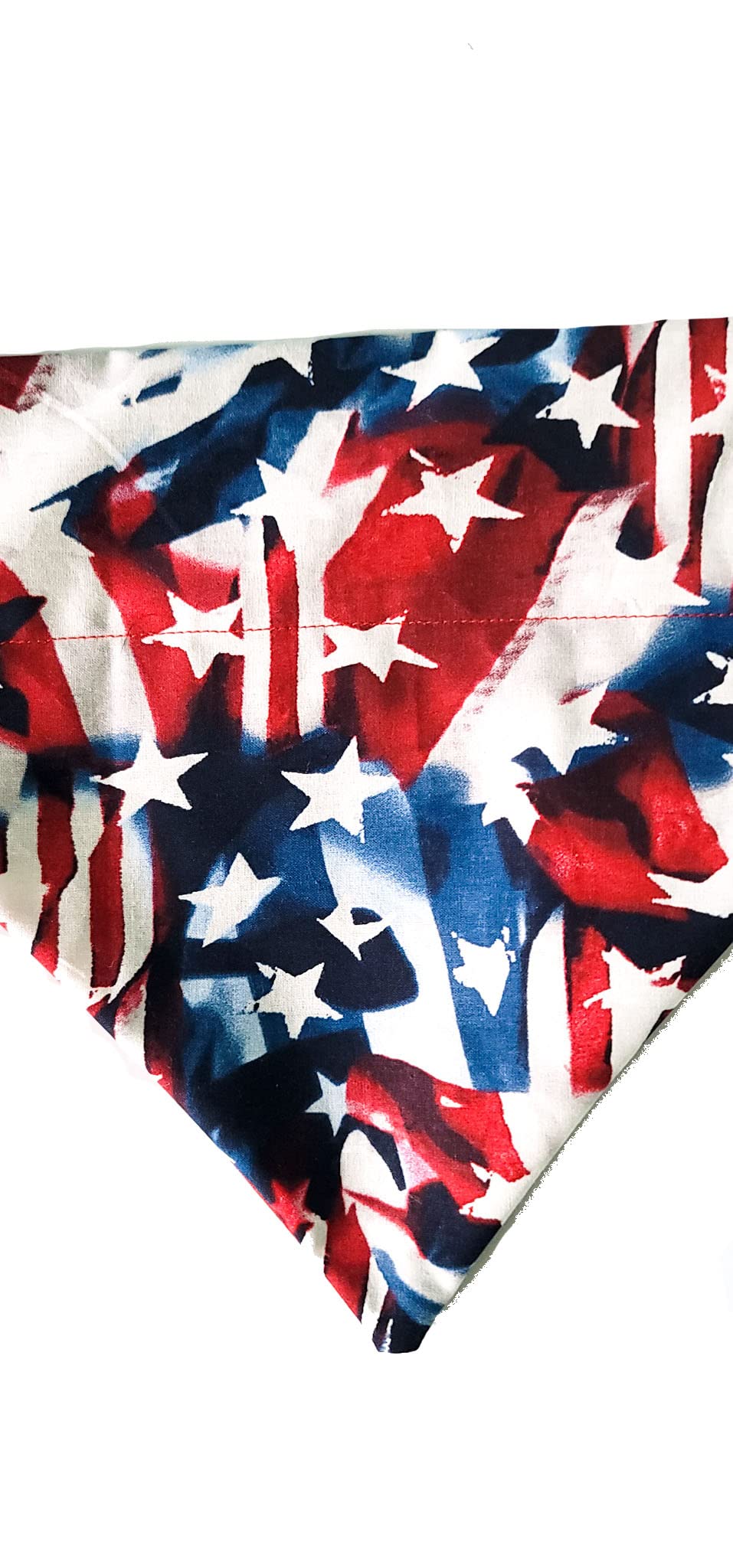 Red White And Blue Stars And Stripes Over The Collar Dog Bandana That Slips Onto Your Dogs Existing Collar Size (X-Small)