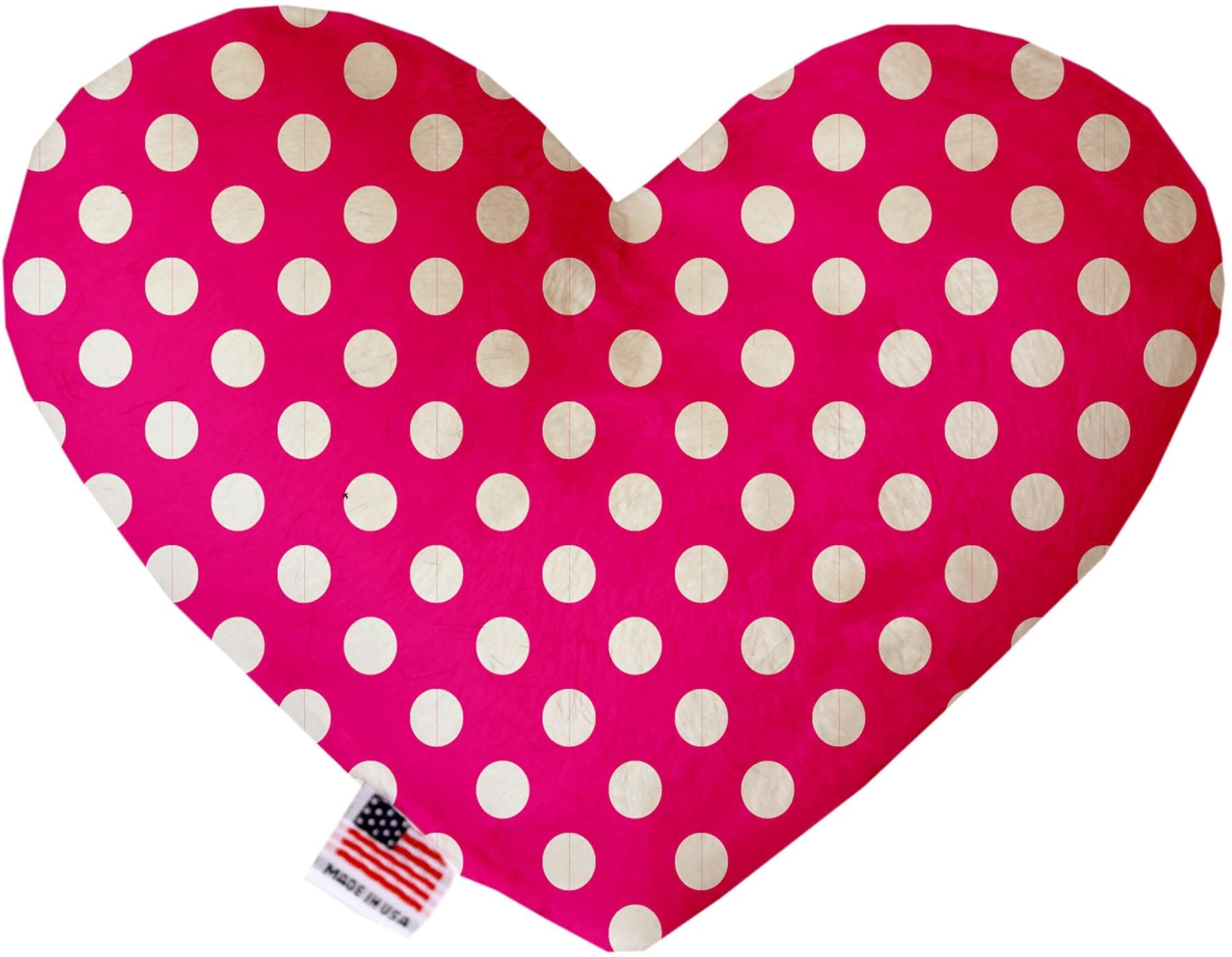 Pet and Dog Plush Heart or Bone Toy, "Valentine's Day Plaids, Dots & Chevron Group" (Available in different sizes and patterns!) Cupid Pink Plaid 6" Plush Heart