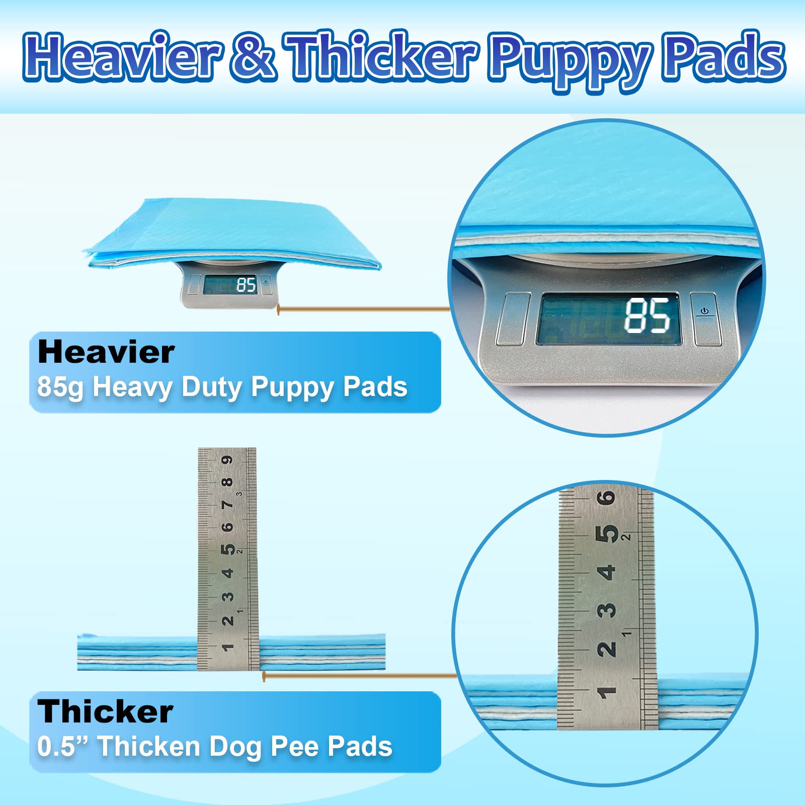 Dogcator Extra Large Dog Pads, 30 Count, Heavy-Duty, Super Absorbent, 28"x34", Blue, Model DC2834