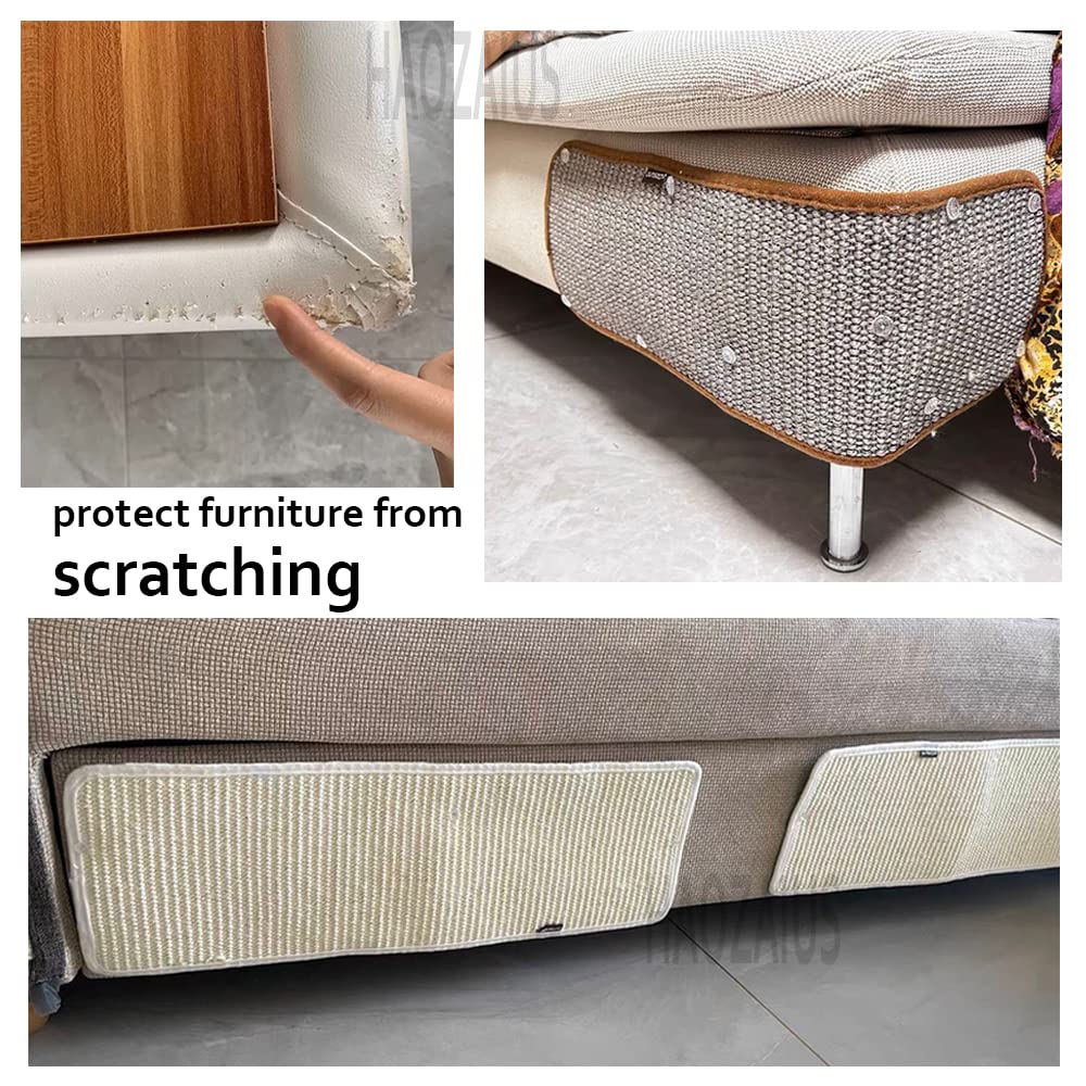 Haozaikeji Cat Scratcher Mat Sofa Protector Natural Sisal Cat Scratching Mat Cat Scratch Couch Cover Heavy Duty Couch Guard Scra