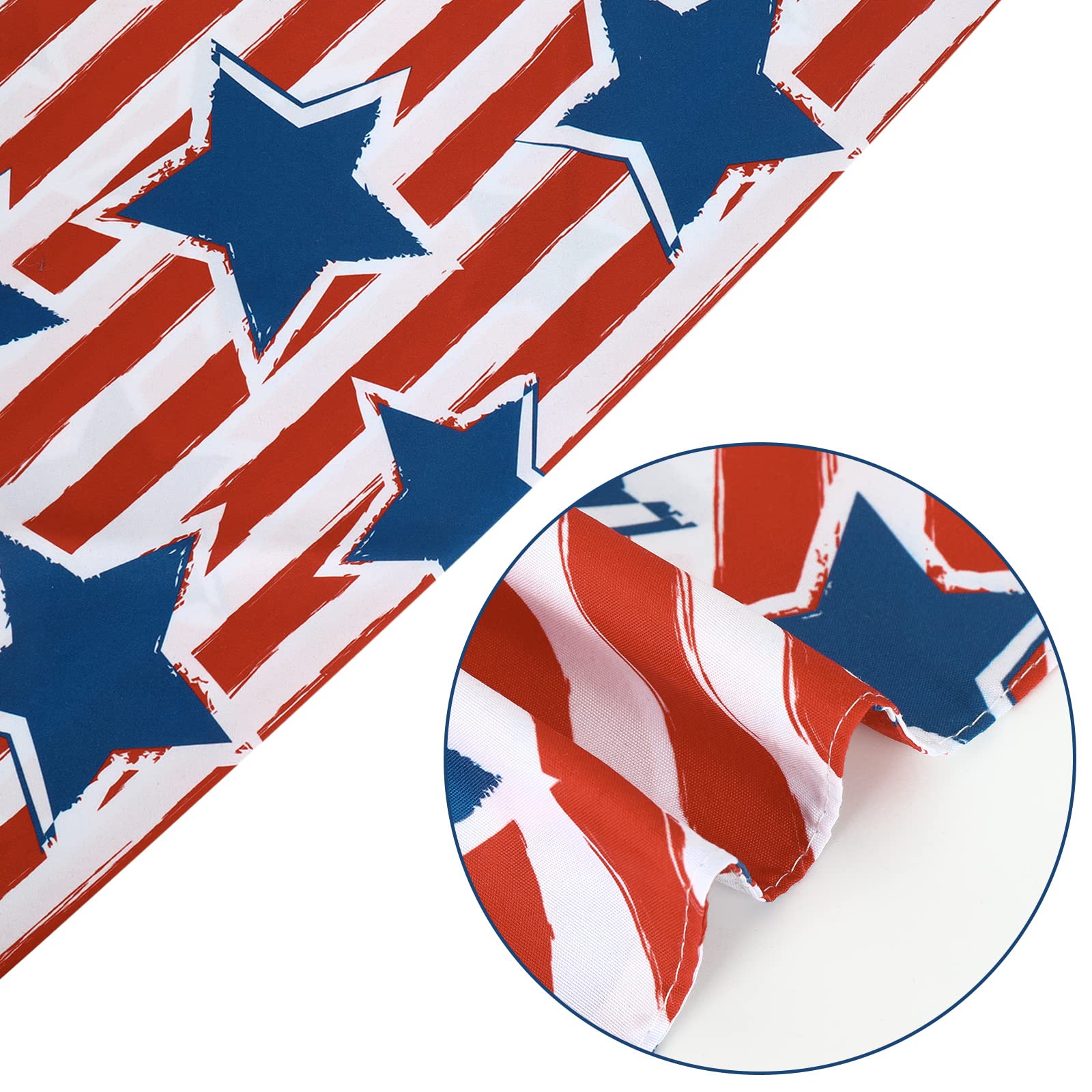 Anydesign 4Pcs Patriotic Dog Bandanas Red Blue Stars Firework Triangle Dog Bibs Adjustable American Flag Style Pet Scarf 4Th Of