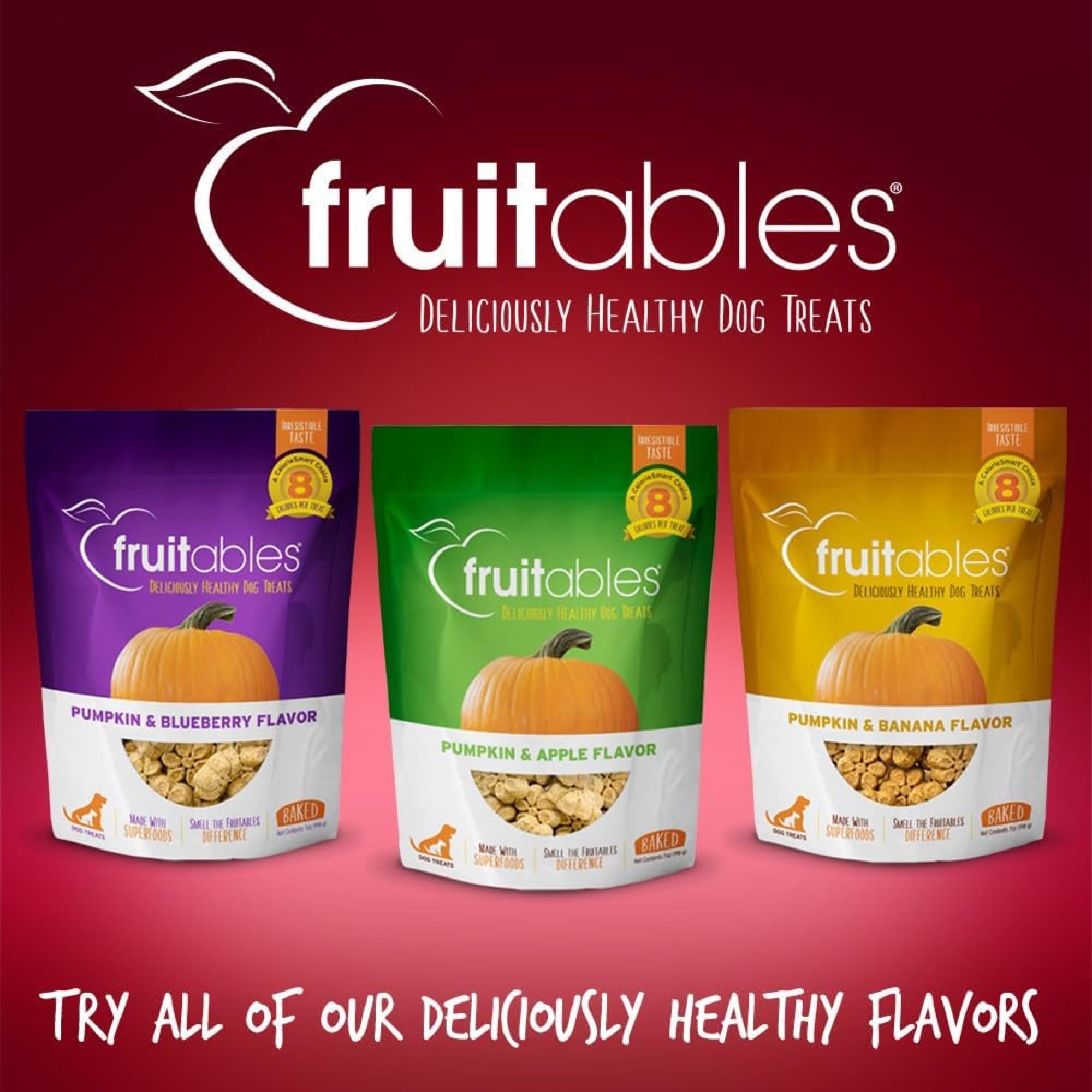 Fruitables - Dog Trts Crunch Bacon Apple - Case of 8 - 7 OZ