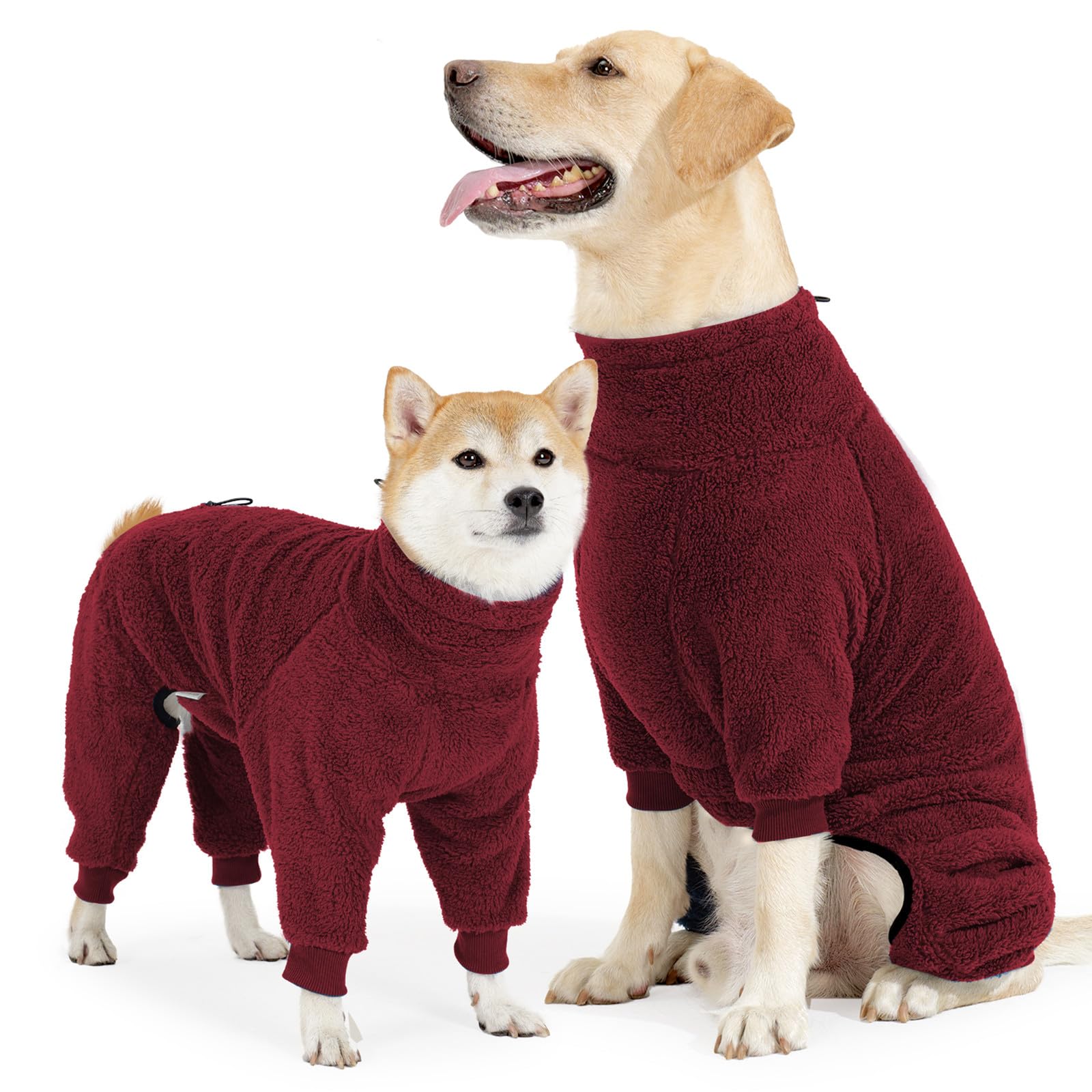 Pinellia Dog Winter Coat, Warm Fleece Dog Jacket, Windproof Dog Pullover Jumpsuit, Full Body Dog Pajamas Onesie, Cold Weather Cl