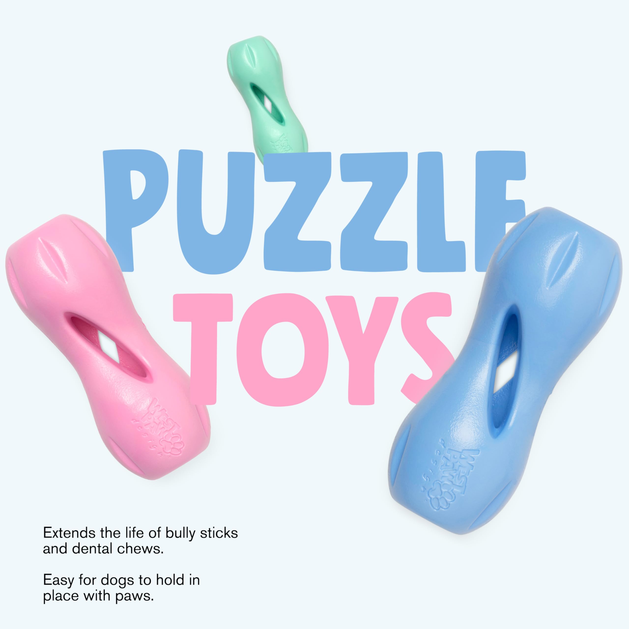 WEST PAW Zogoflex Qwizl Dog Puzzle Treat Toy - Interactive Chewing for Dogs - Dispenses Pet Treats - Brightly-Colored Dog Enrich