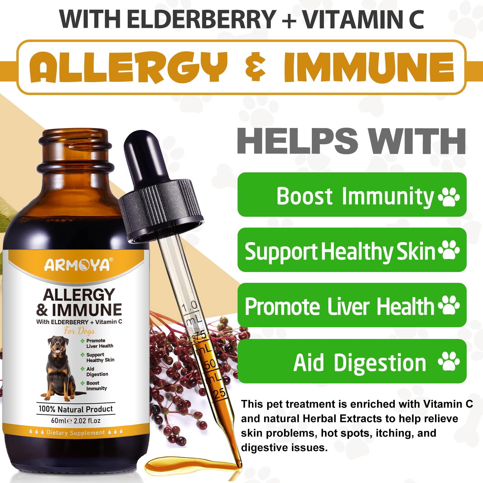 Allergy Relief Drops for Dogs - Allergy and Immune - Immune Support Supplement - Dog Supplement - Natural Pet Supplement for Dog
