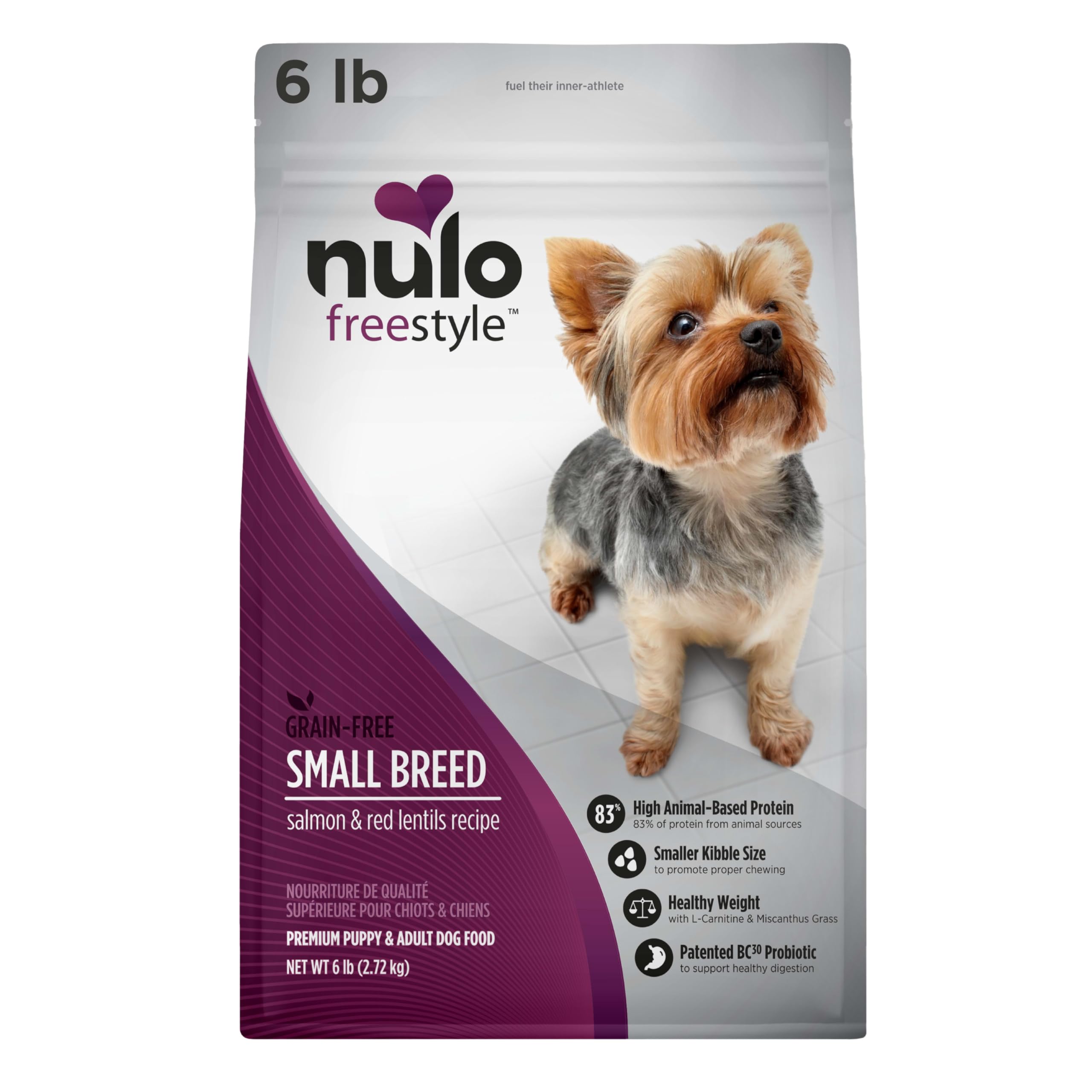 Nulo Freestyle Small Breed Dog Food, Premium Adult and Puppy Grain-Free Dry Smaller Sized Kibble Food, with BC30 Probiotic for H