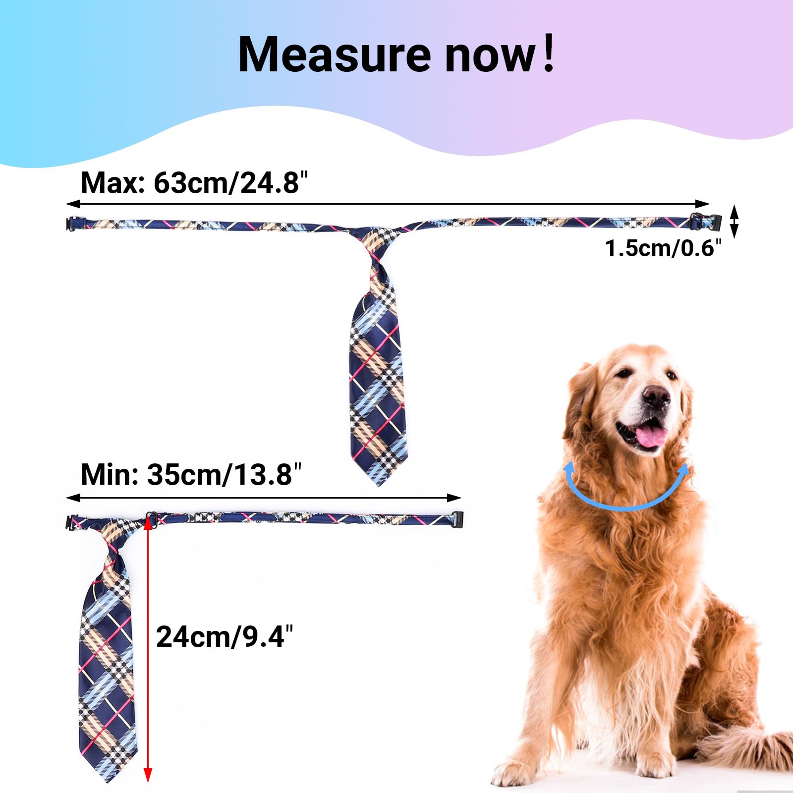 Segarty Adjustable 50 Pcs Dog Ties Neckties, Dog Neck Ties And Bows For Medium Large Pets Festival Formal Bulk Pet Bowties Colla