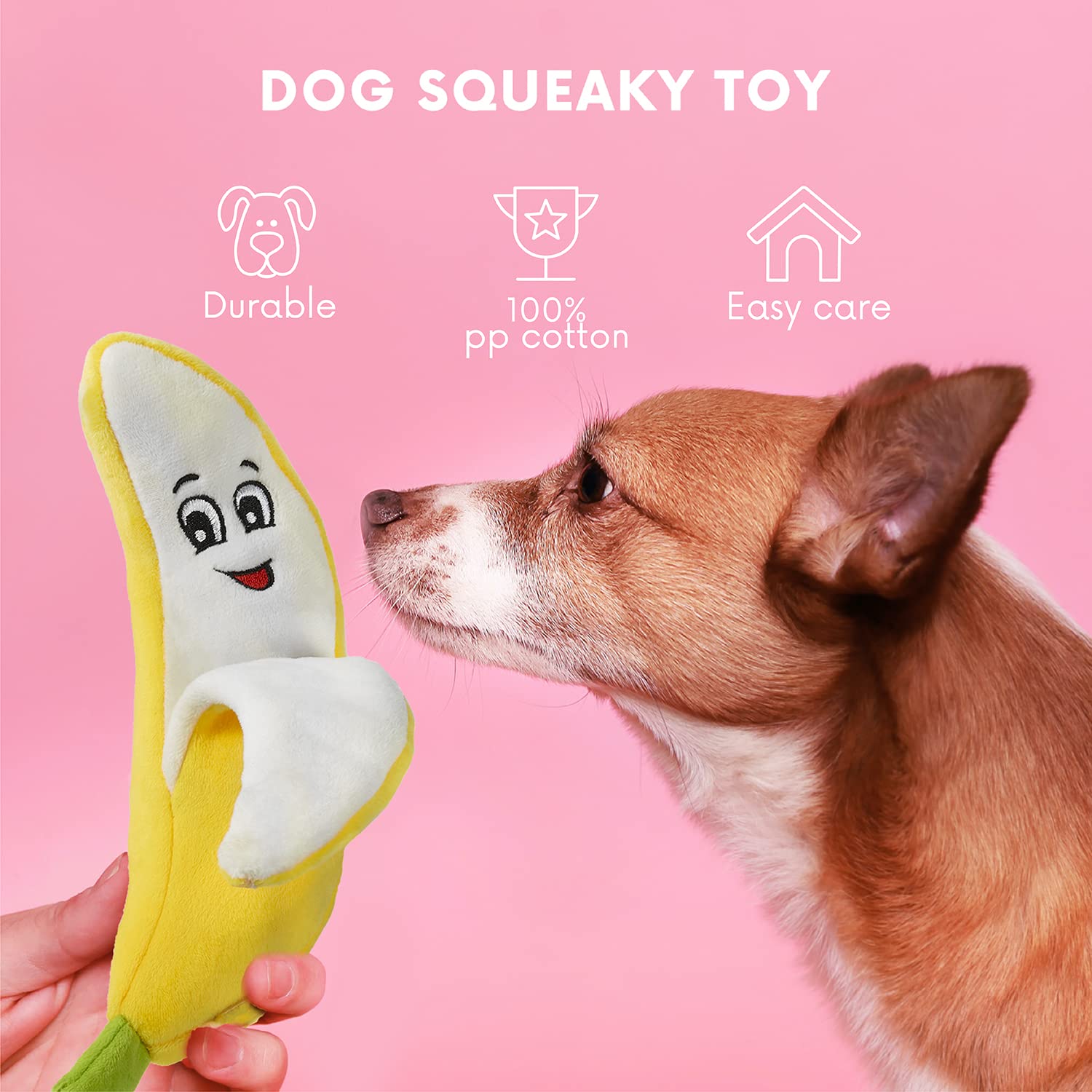 Chewffon Dog Toys, Dog Banana Toy, Dog Plush Toy, Squeaky Dog Toys, Dog Chew Toys, Dog Stuffed Toys For Boredom, Cute Soft Puppy Gifts Toy For Small, Medium And Large Size Dogs (Banana)