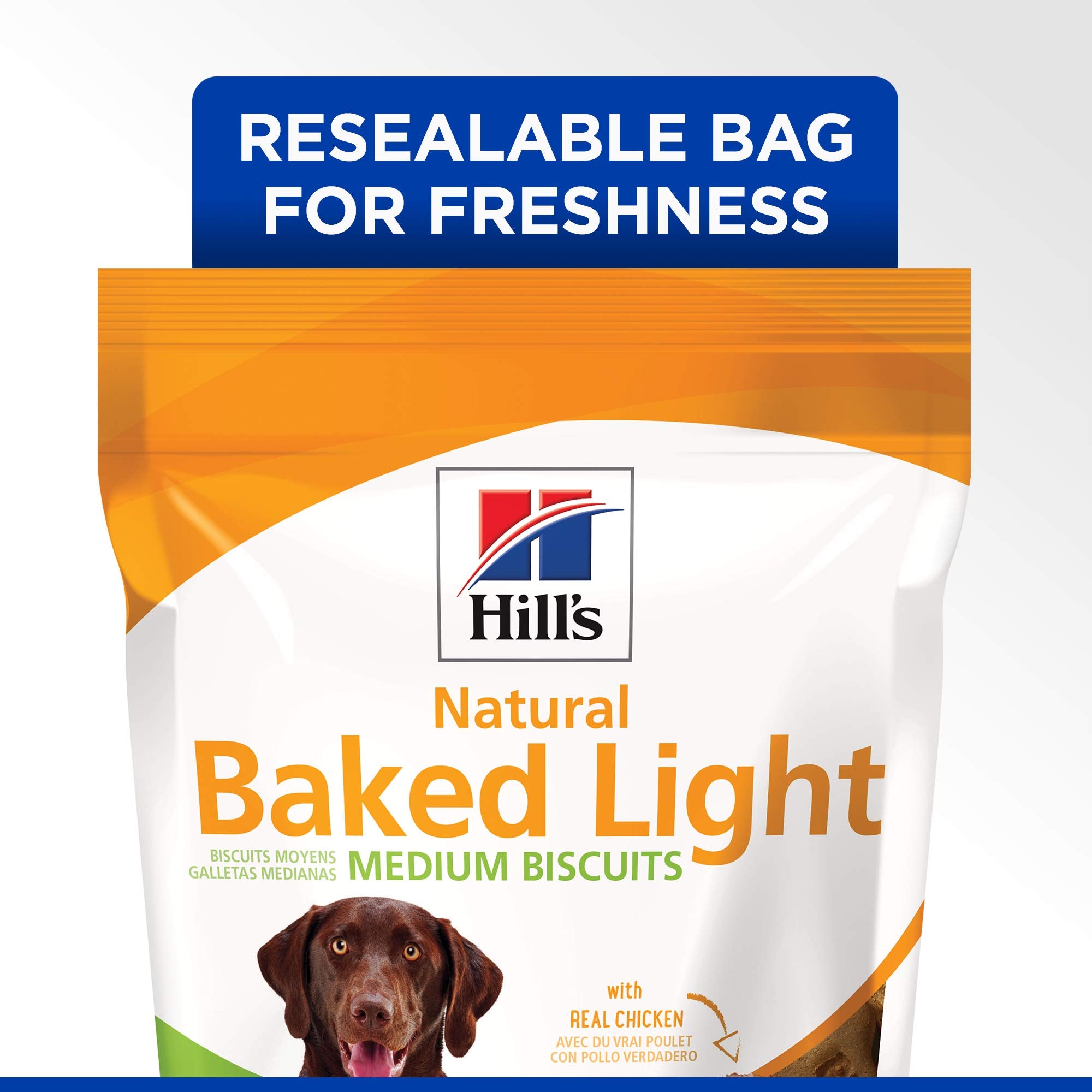 Hills Natural Baked Light Biscuits, All Life Stages, Great Taste, Dog Treats, Chicken (medium & large breeds), 8 oz Bag