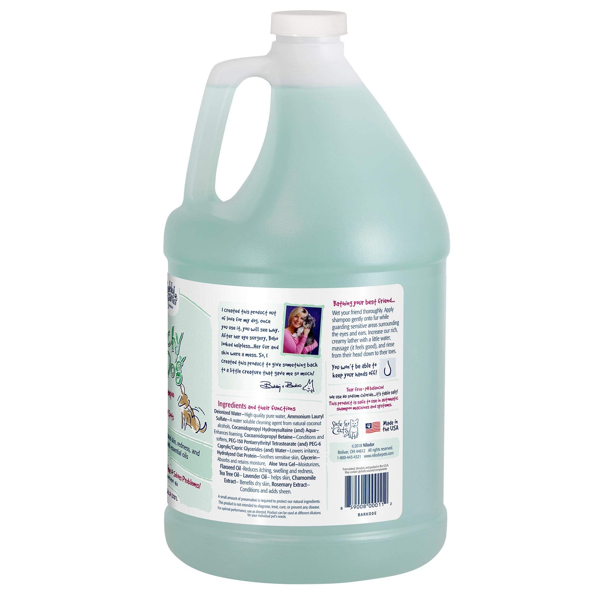 Bobbi Panter Itchy Dog Shampoo For Soothing Skin Relief, Naturally Derived Ingredients, Tear-Free, Salt-Free, Paraben-Free, Ph-Balanced, 20:1 Concentrated Formula, Green Apple Scent, 13 Oz.