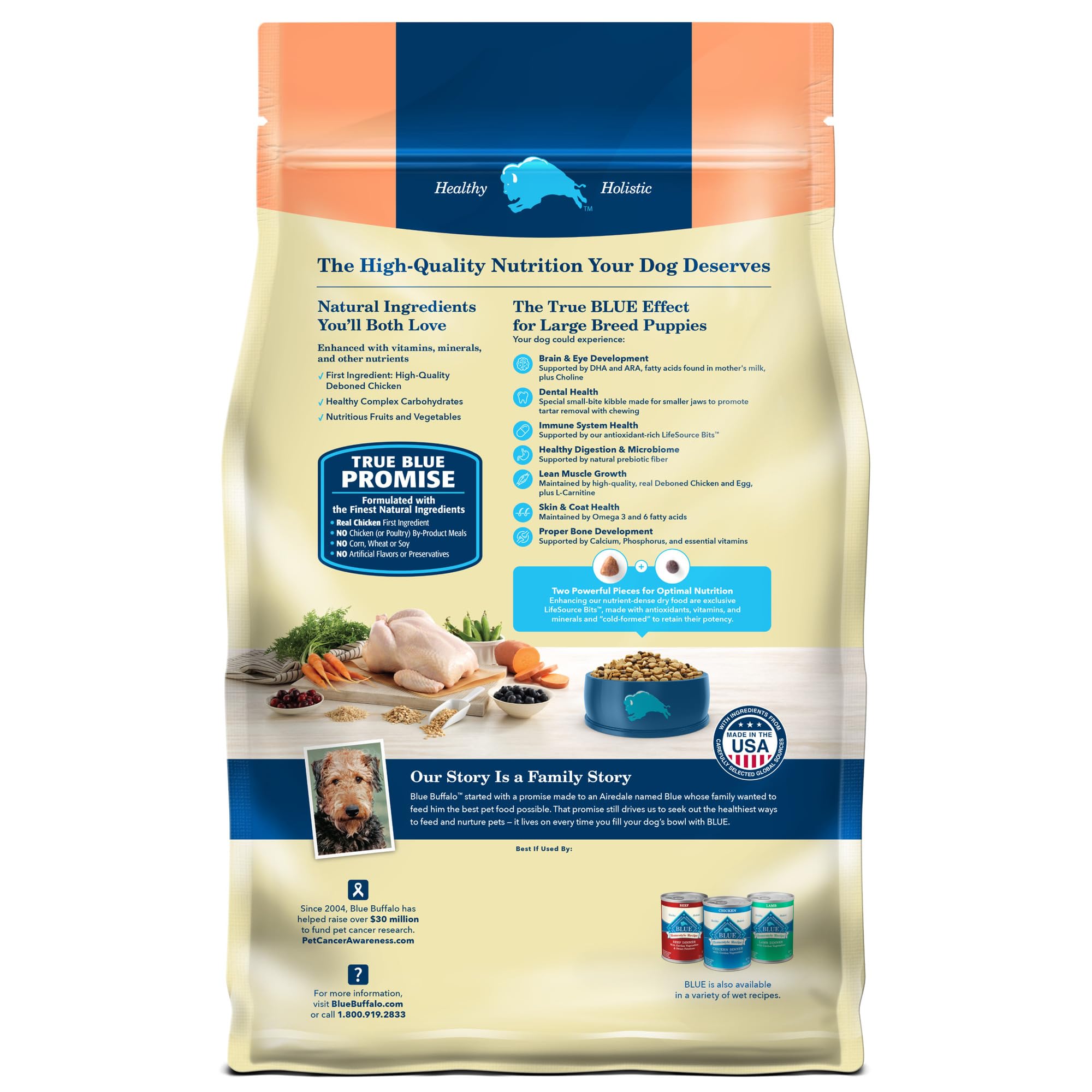 Blue Buffalo Life Protection Formula Large Breed Puppy Dry Dog Food with DHA, Vital Nutrients & Antioxidants, Made with Natural