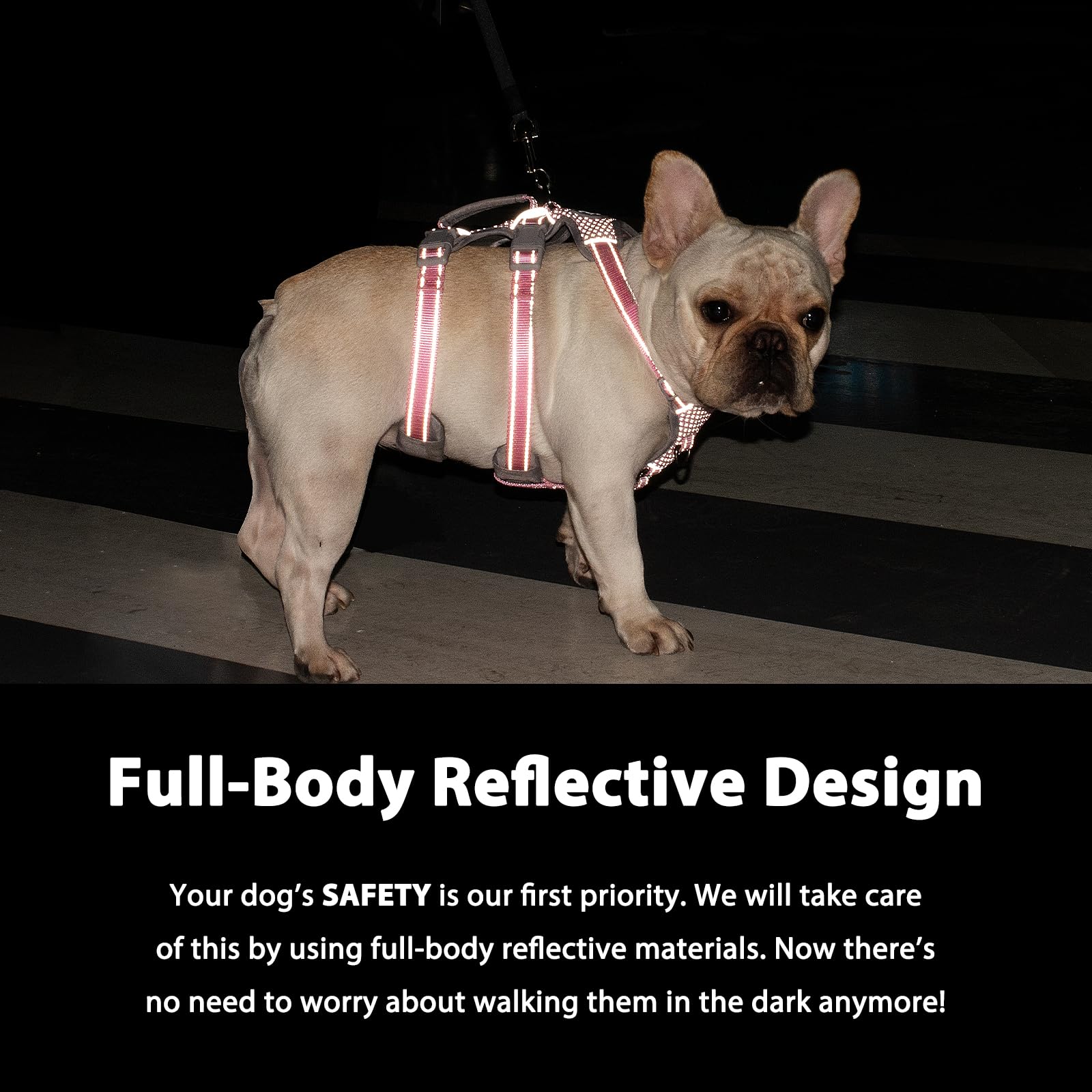 Huntboo Escape Proof Dog Harness, Secure Dog Harness No Escape, Fully Reflective Harness With Handle,Breathable,Durable, Adjusta