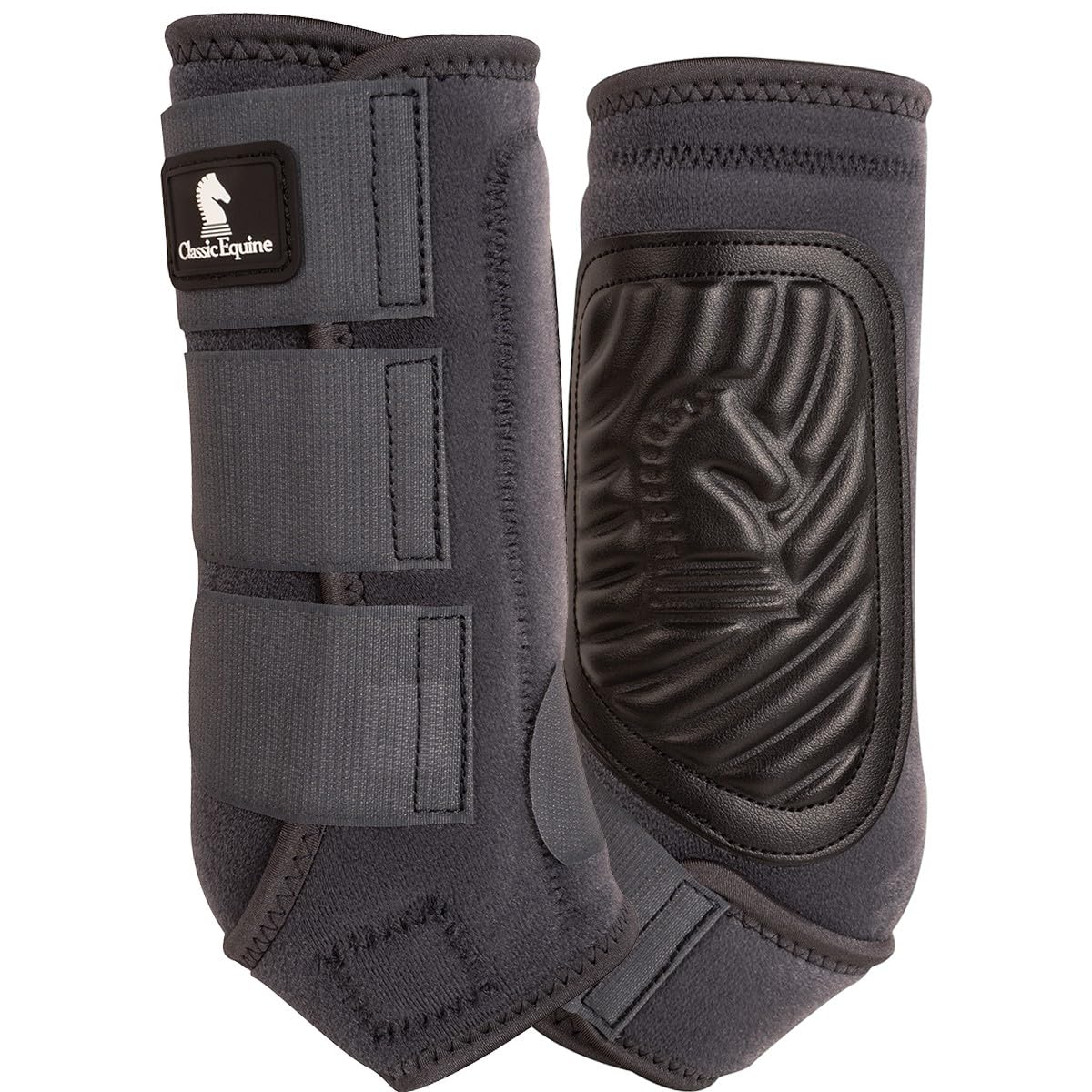 Classic Equine Classicfit Sling Boots, Front (Charcoal, Large)