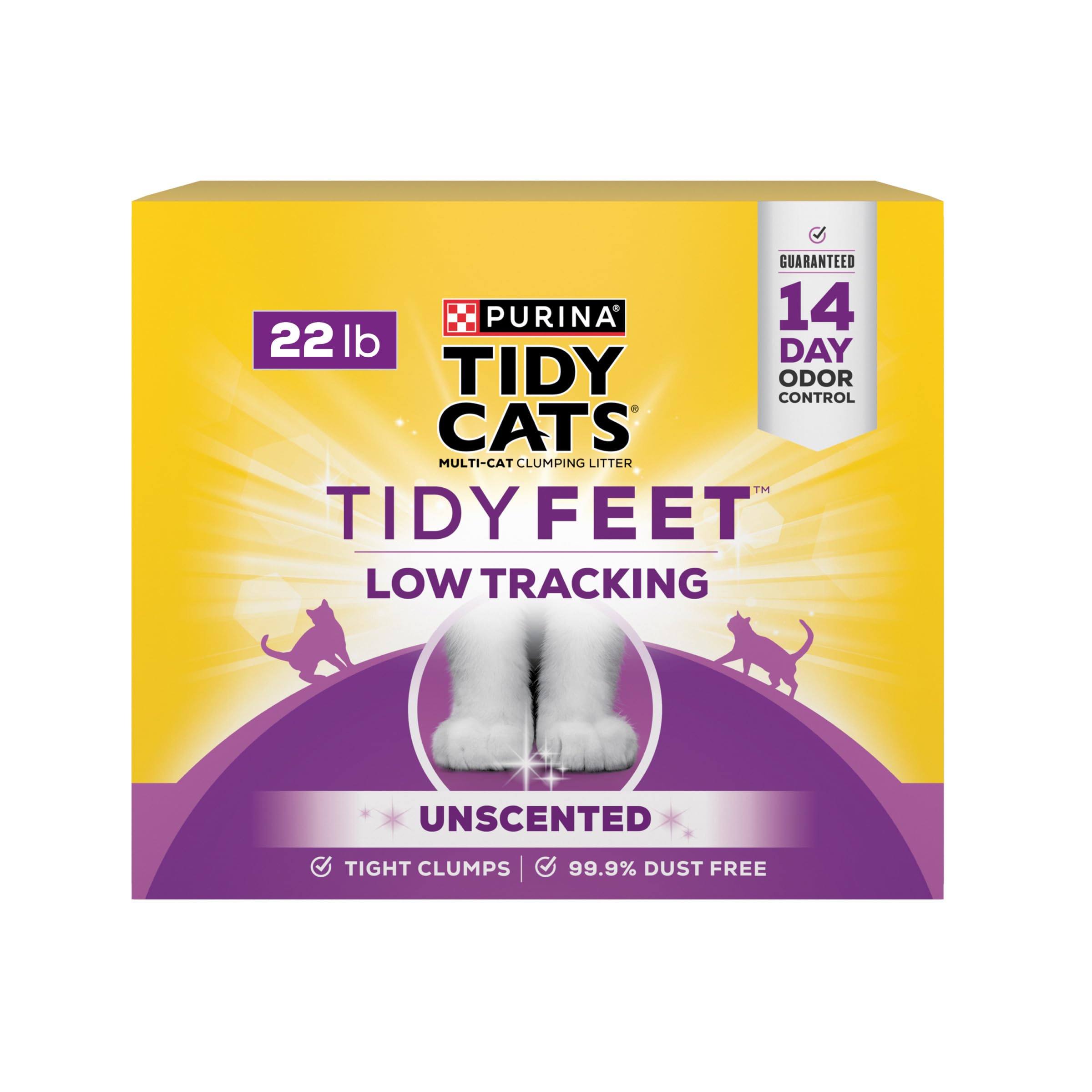 Purina Tidy Cats Tidy Feet Clumping Low Tracking Cat Litter with Odor Control - Unscented - 22 lb. Box