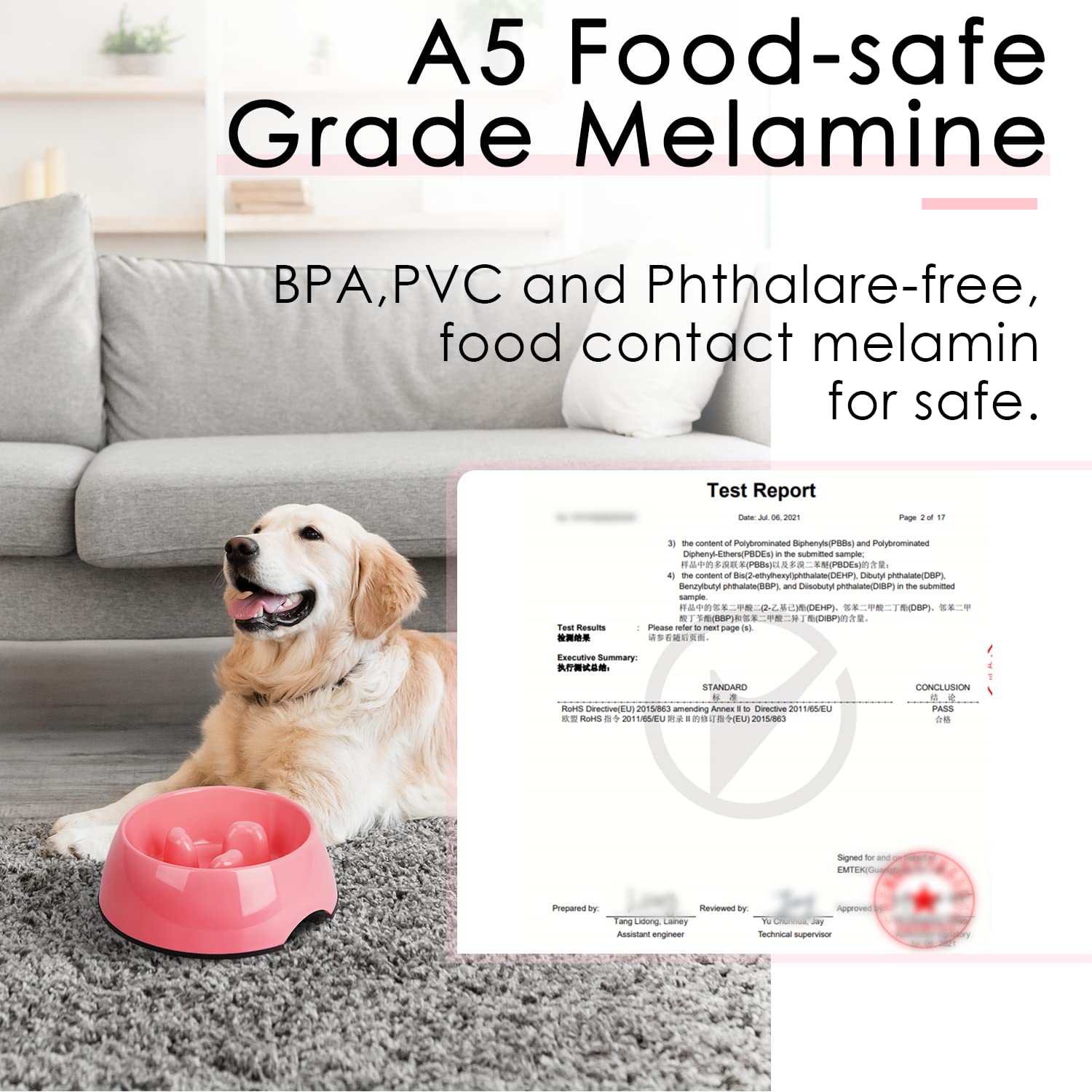 Super Design Slow Feeder Dog Bowl, 3 Cup, Non-Slip, Heat-Resistant, Sturdy, Dishwasher Safe, Suitable for Large Dogs