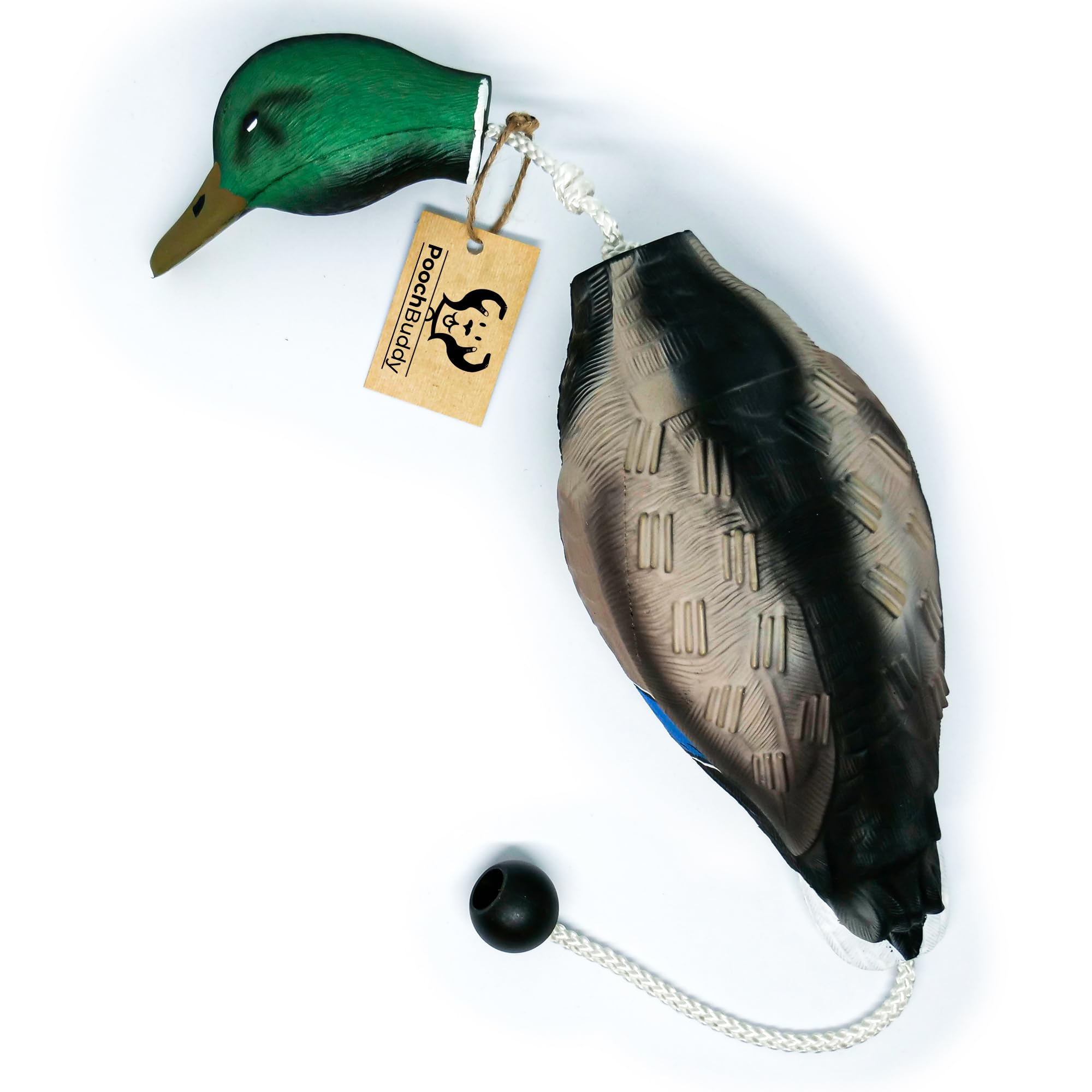 Pooch Buddy Duck Bumper Toy for Training Hunting Dogs, The Bird Dummy Teaches Mallard and Waterfowl Game Retrieval  Duck Scent