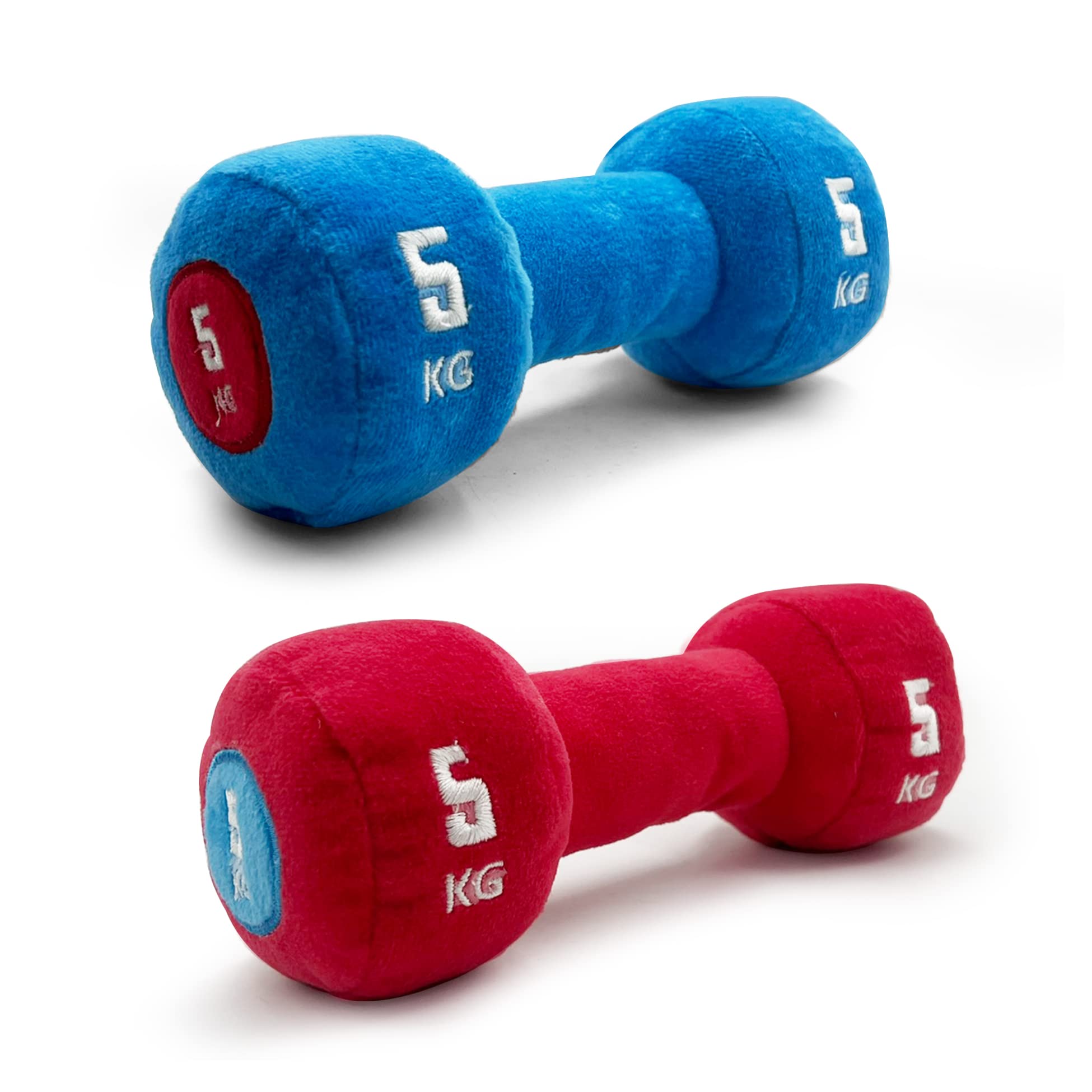 Goofy Tails Dog Toys Combo | Gym Series 2 Dumbbell Plush Toys for Dogs | Soft Toy for Small Dogs and Puppies| Squeaky Toy for Do