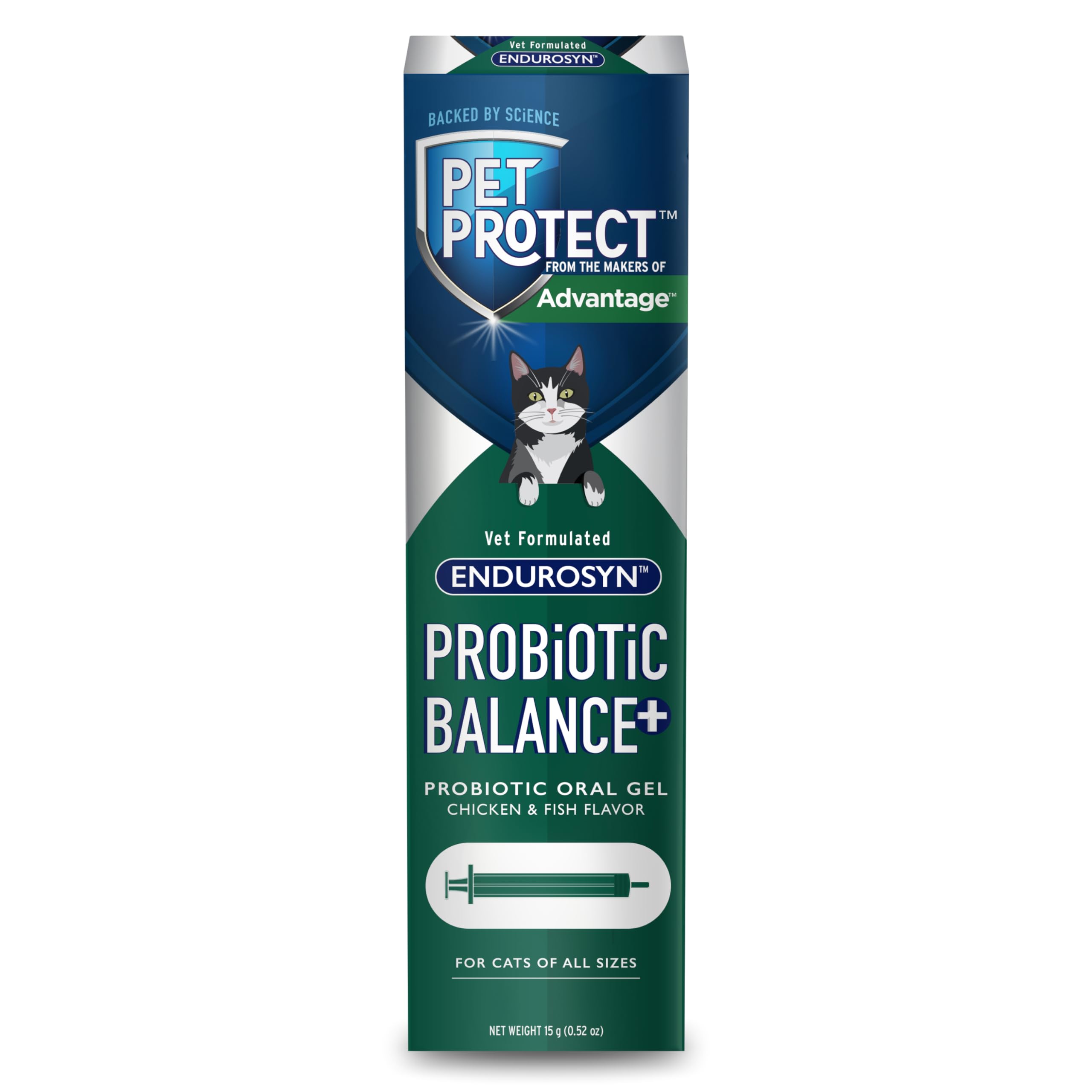 Pet Protect Cat Probiotic Balance+ Oral Gel, Vet-Formulated Endurosyn, Prebiotics & Probiotics for Cats, 3-Day Supply, Chicken &
