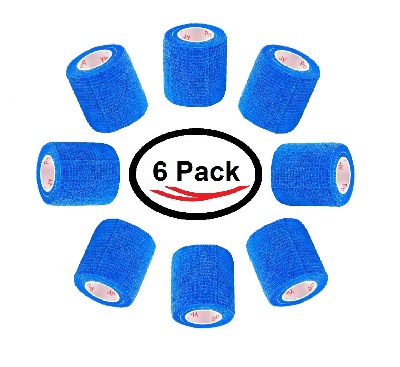 Prairie Horse Supply Vet Wrap Tape Bulk, Self Adherent Wrap Tape Stick Bandage, Grip Roll 2 Inches Wide x 15 Feet Long 6 Rolls -