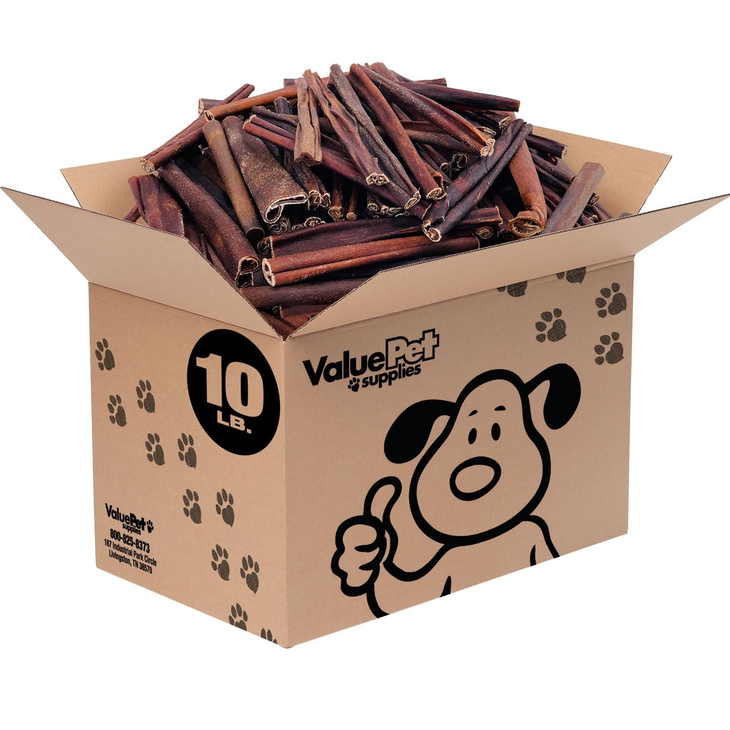 ValueBull Collagen Sticks for Dogs, Bully Sticks & Rawhide Alternative, Varied Shapes & Sizes, 10 lb Bulk Pack - Natural & Safe,