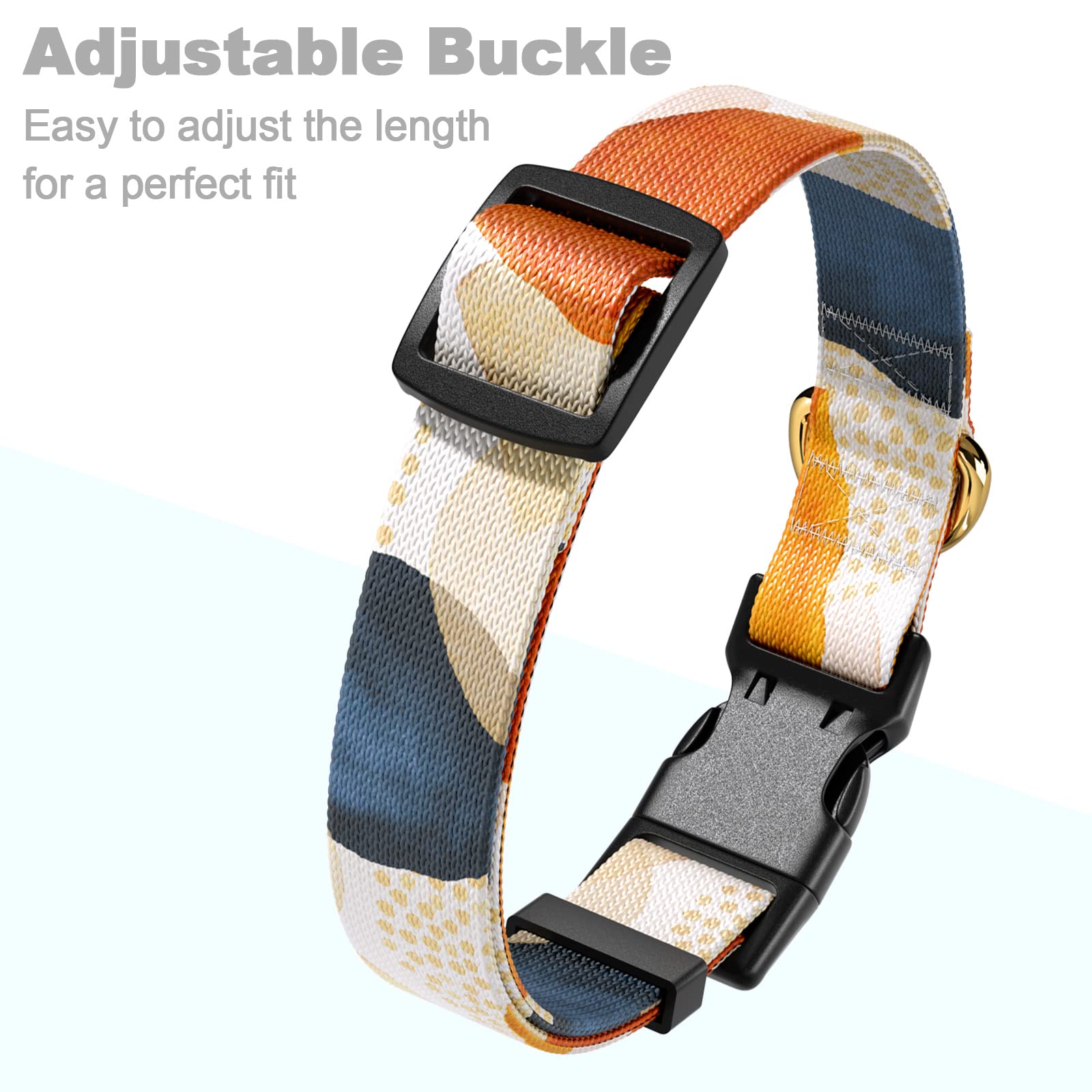 Rnivvi Dog Collar For Small Dogs, Cute Heavy Duty Adjustable Puppy Collar With Quick Release Buckle For Boy Girl & Female, Pet A