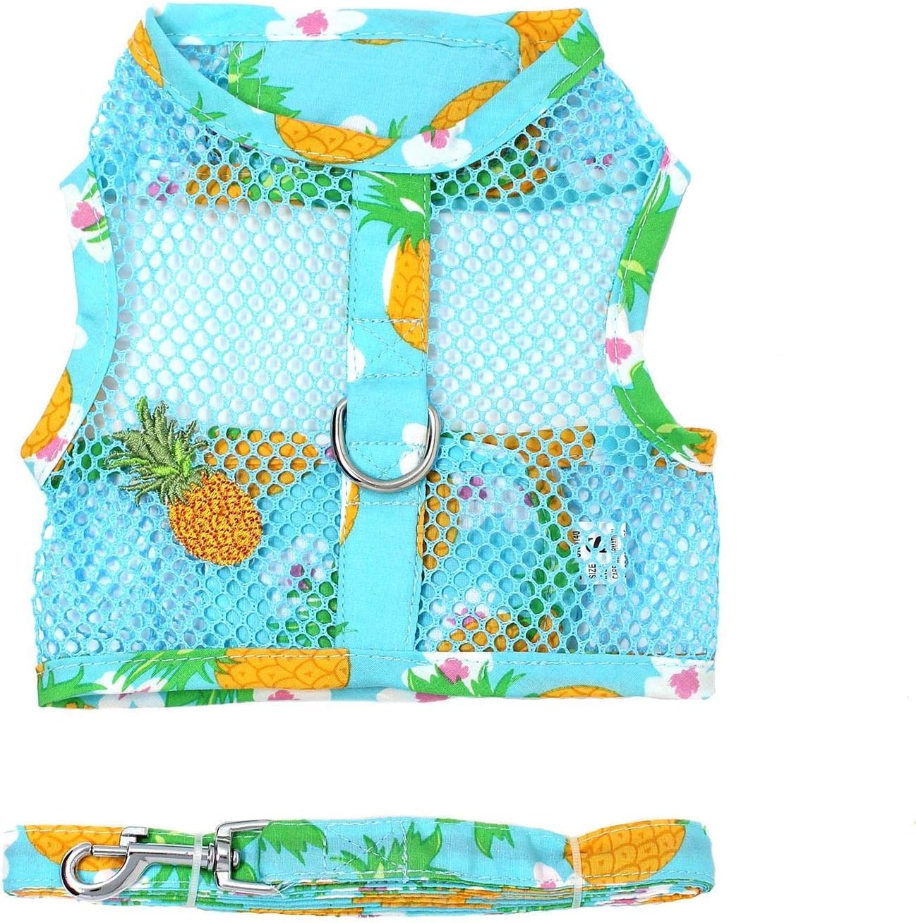 Cool Mesh Dog Harness - Dog Vest For Pets, Simple Step In And Go Design, Harness For Dogs With Leash, Pineapple Luau, Small By D