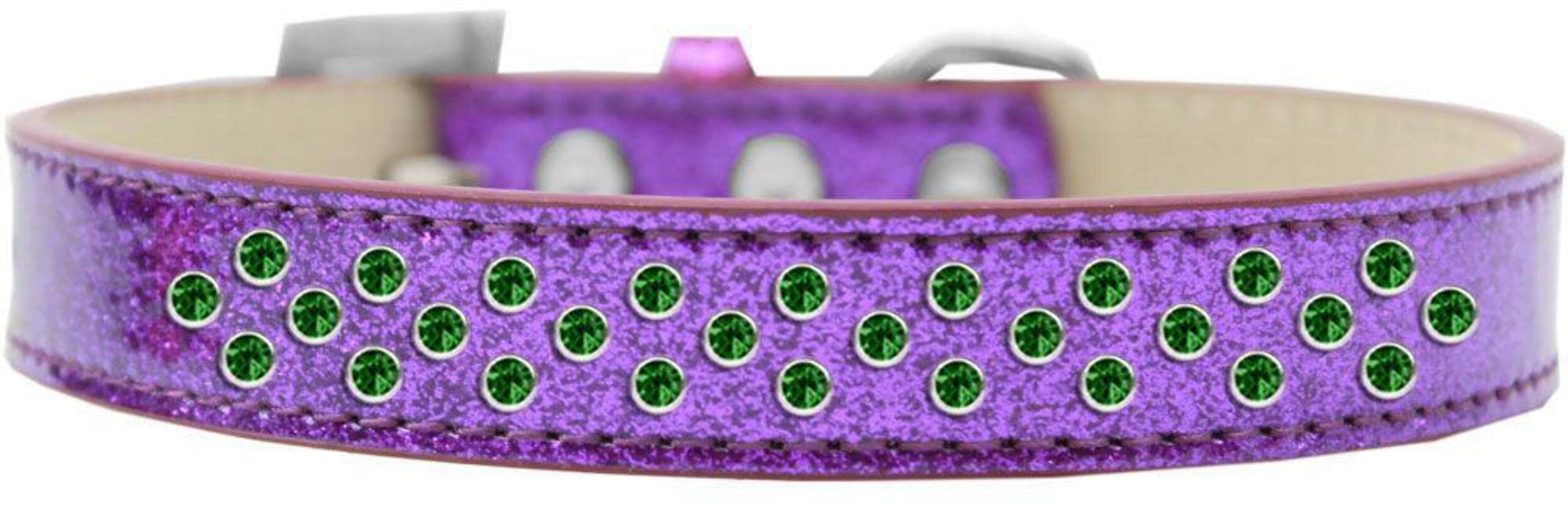 Dog, Puppy & Pet Ice Cream Collar, Emerald Green Crystal Rimsets Sprinkles Orange 12