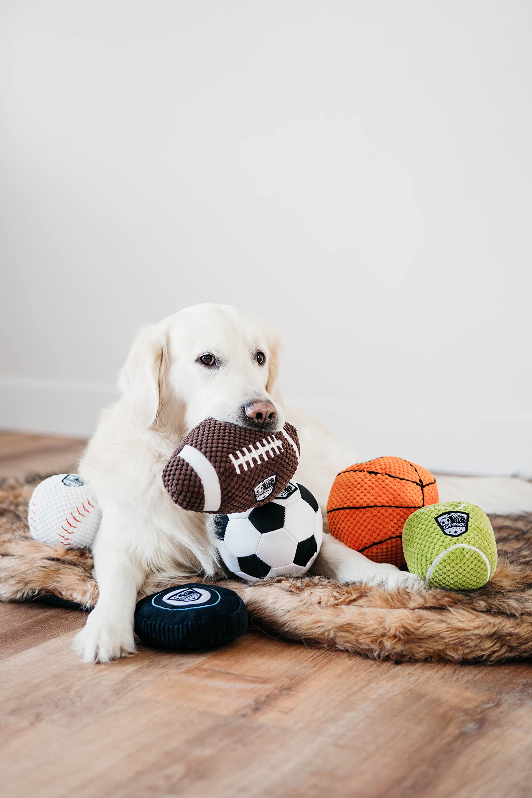 Zippypaws Sportsballz - Plush Tennis Ball Dog Toy, Soft Squeaky Balls For Dogs, Indoor & Outdoor Puppy Fetch Toys For Small, Medium, & Large Dogs, Stuffed Plushie Play Toy Balls For Puppies