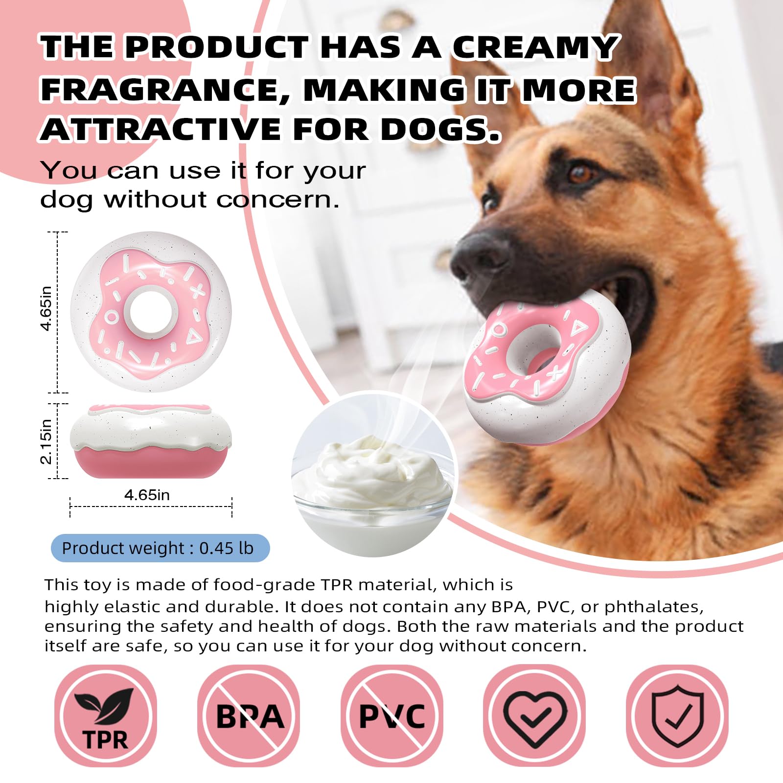 Monotre Dog Chew Toys for Aggressive Chewers, Indestructible Tough Squeaky Mental Stimulation Teeth Grinding Interactive Dog Che
