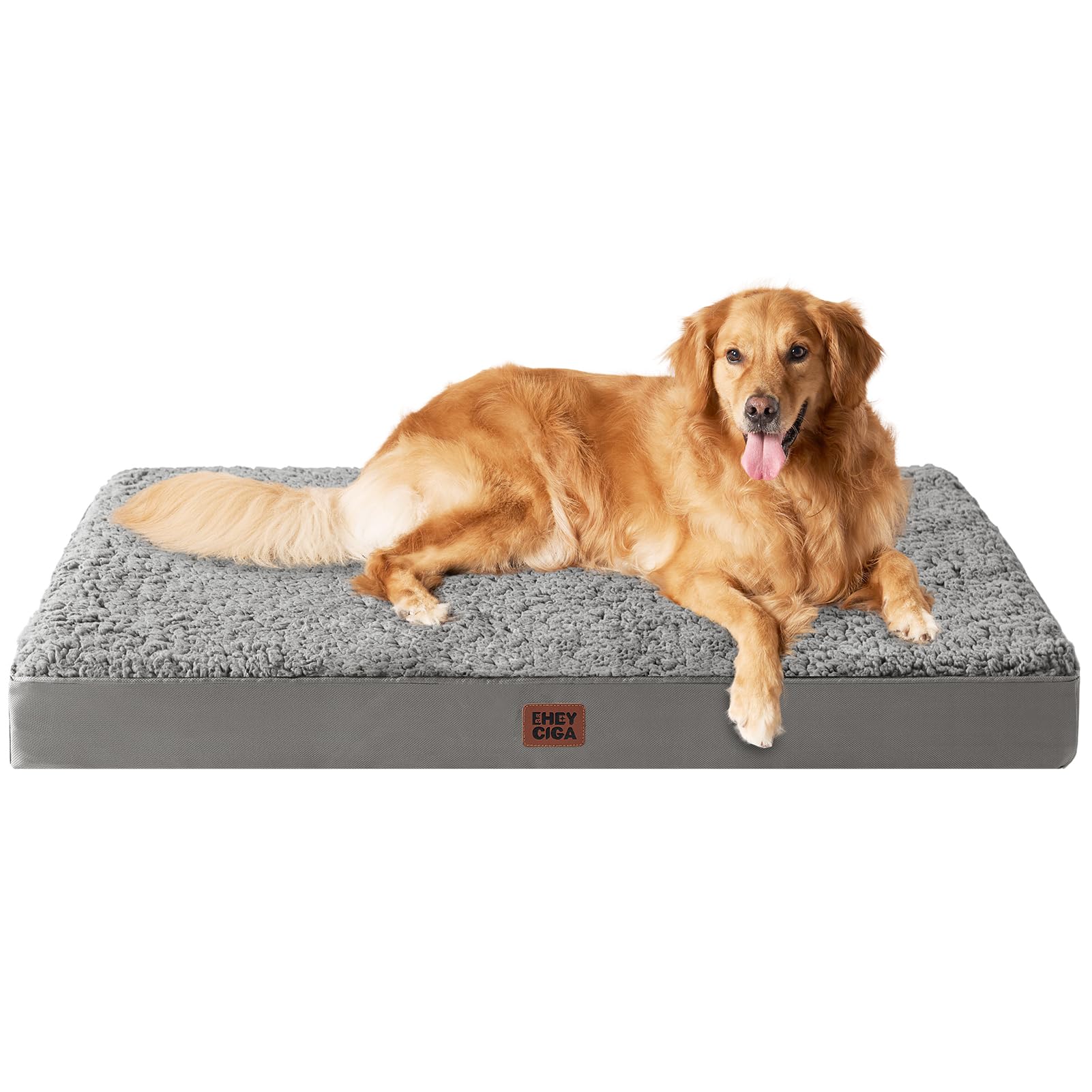 EHEYCIGA Orthopedic XL Dog Bed - Light Grey, 44"x32", Removable Washable Cover, Durable Polyester for Extra Large Dogs