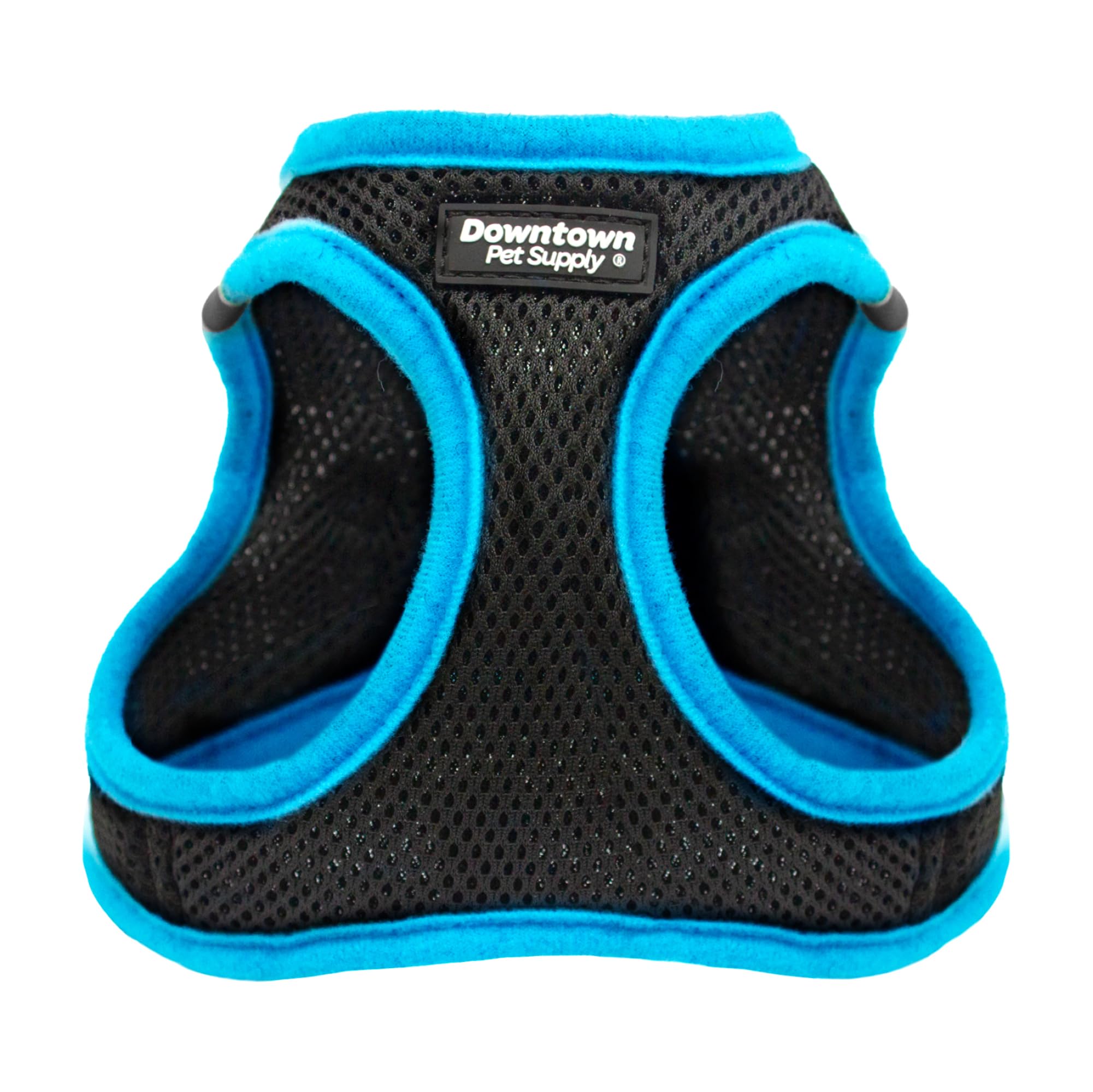 Downtown Pet Supply Step In Dog Harness For Small Dogs No Pull, Small, Black W/Cobalt Blue Trim - Adjustable Harness With Padded