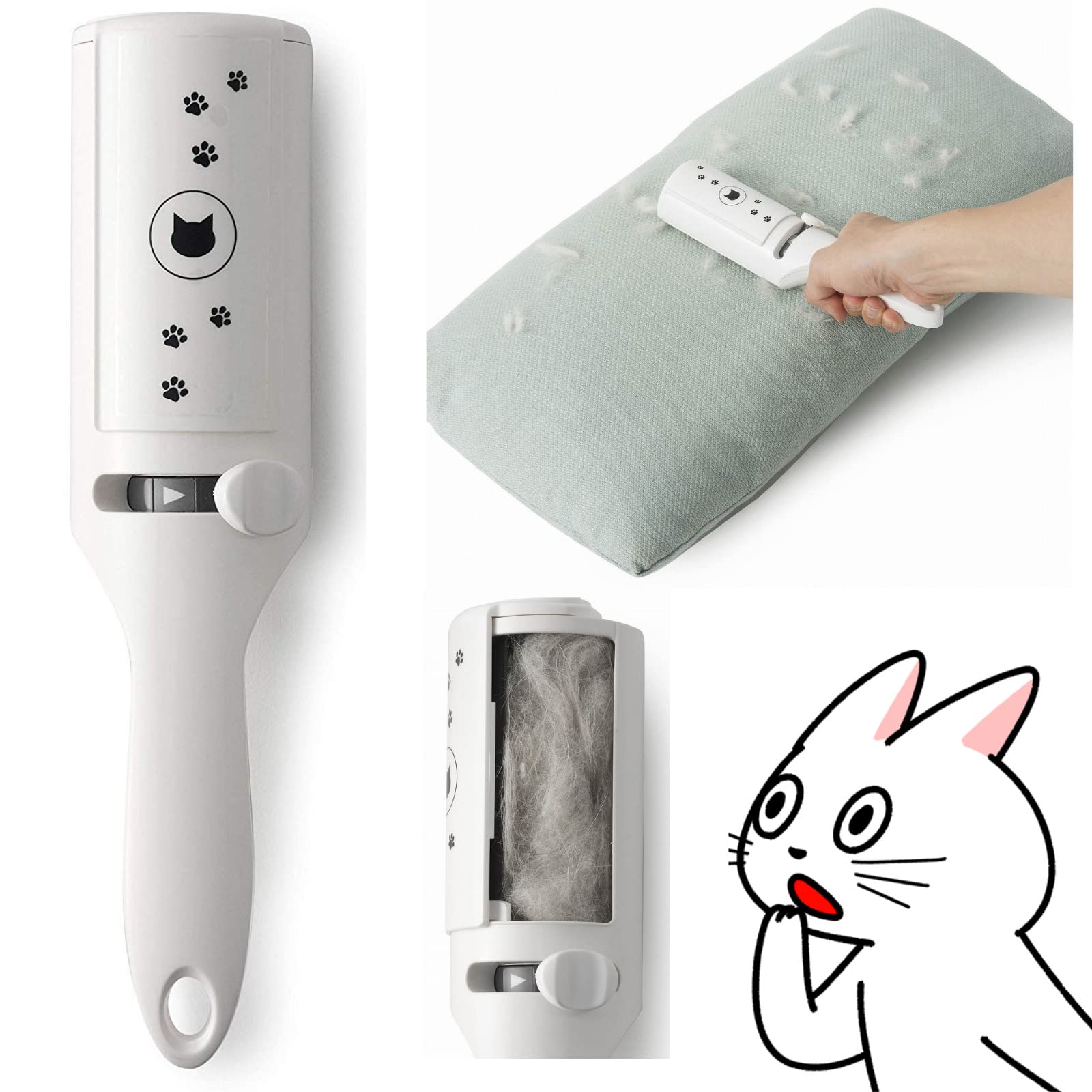 Necoichi Purrfection Neat & Easy Cat Hair Pet Hair Remover, Textured Microfibers Trap Fur & Lint Fast, Made In Japan