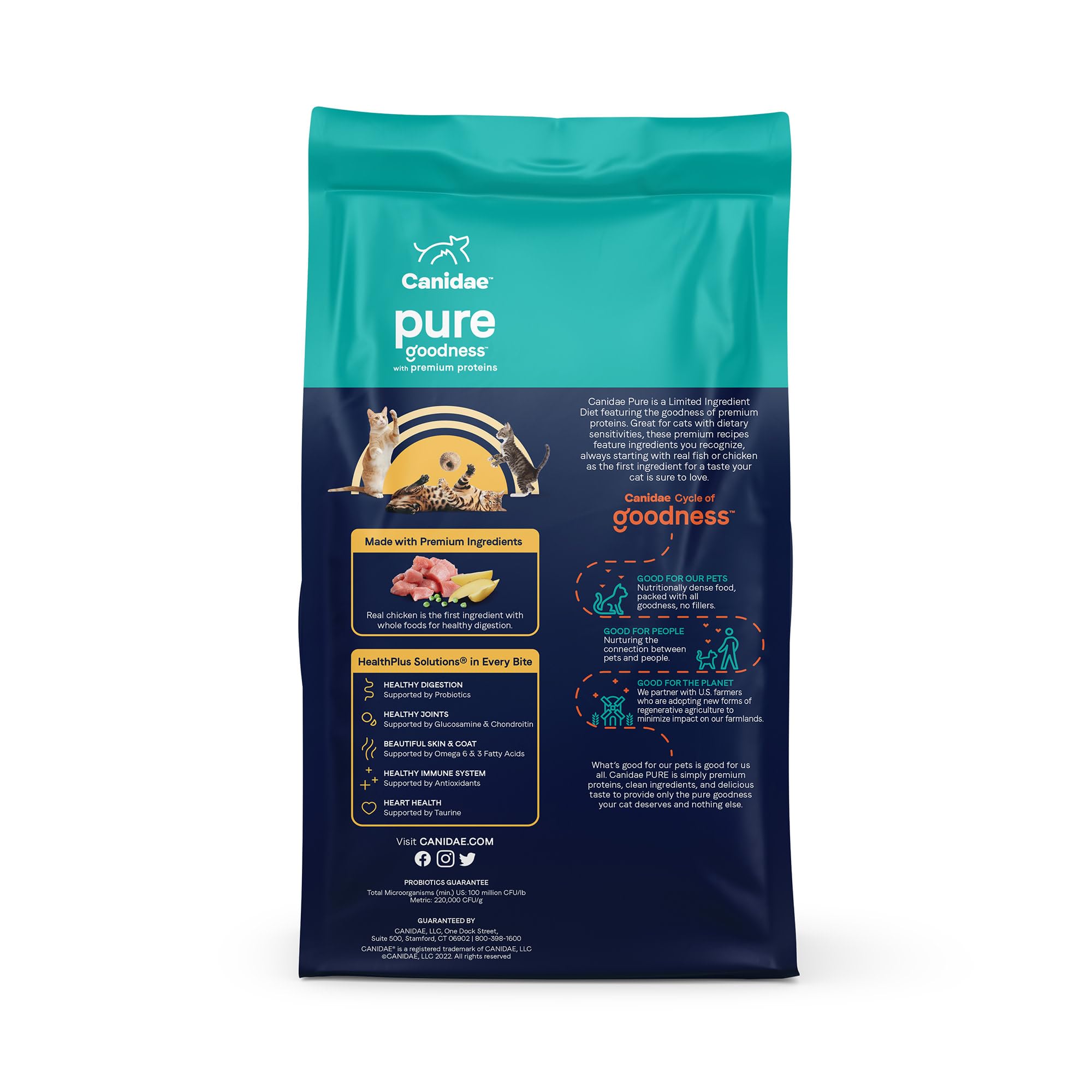 Canidae Pure Limited Ingredient Premium Dry Cat Food, Real Chicken Recipe, 10 lbs, Grain Free