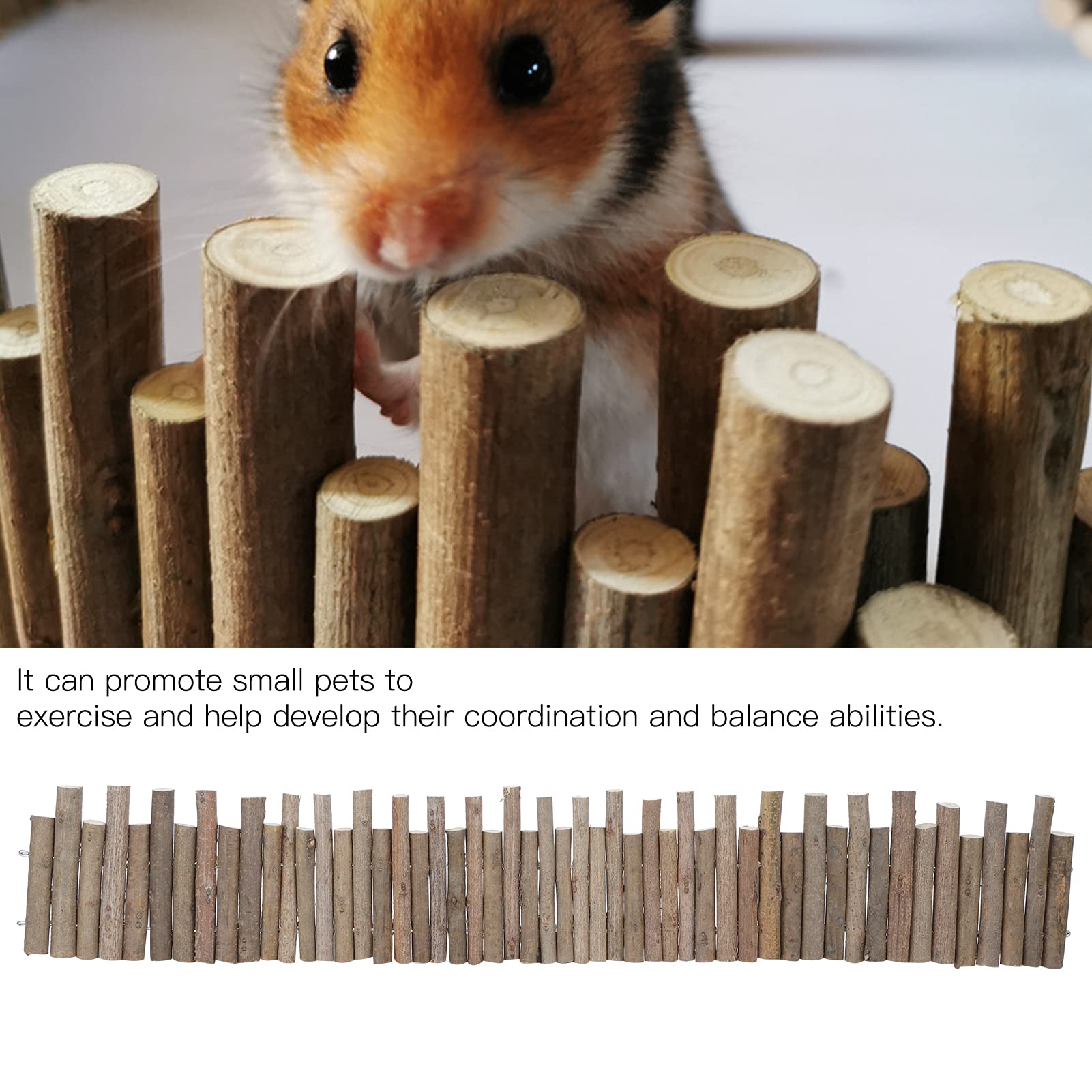 Pissente Hamster Wooden Fence, Hamster Climbing Ladder Flexible Wooden Arch Bendable Hamster House Wood Ladder Hideout Hamster L