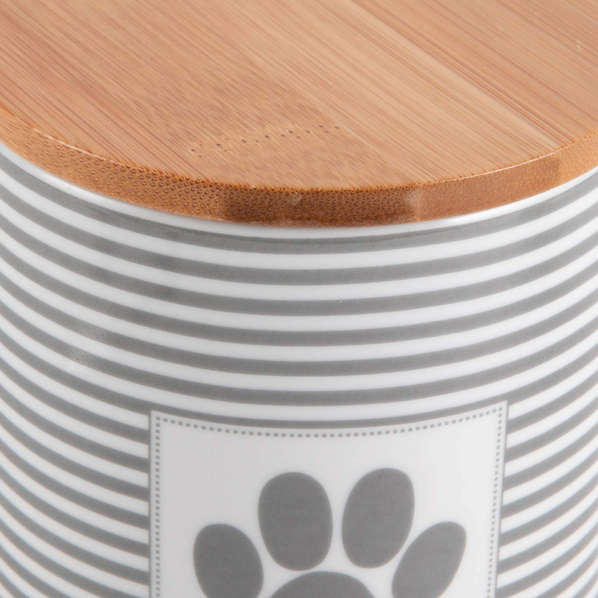 Bone Dry Paw & Patch Ceramic Pet Collection, Treat Canister, 4x6.5, Gray