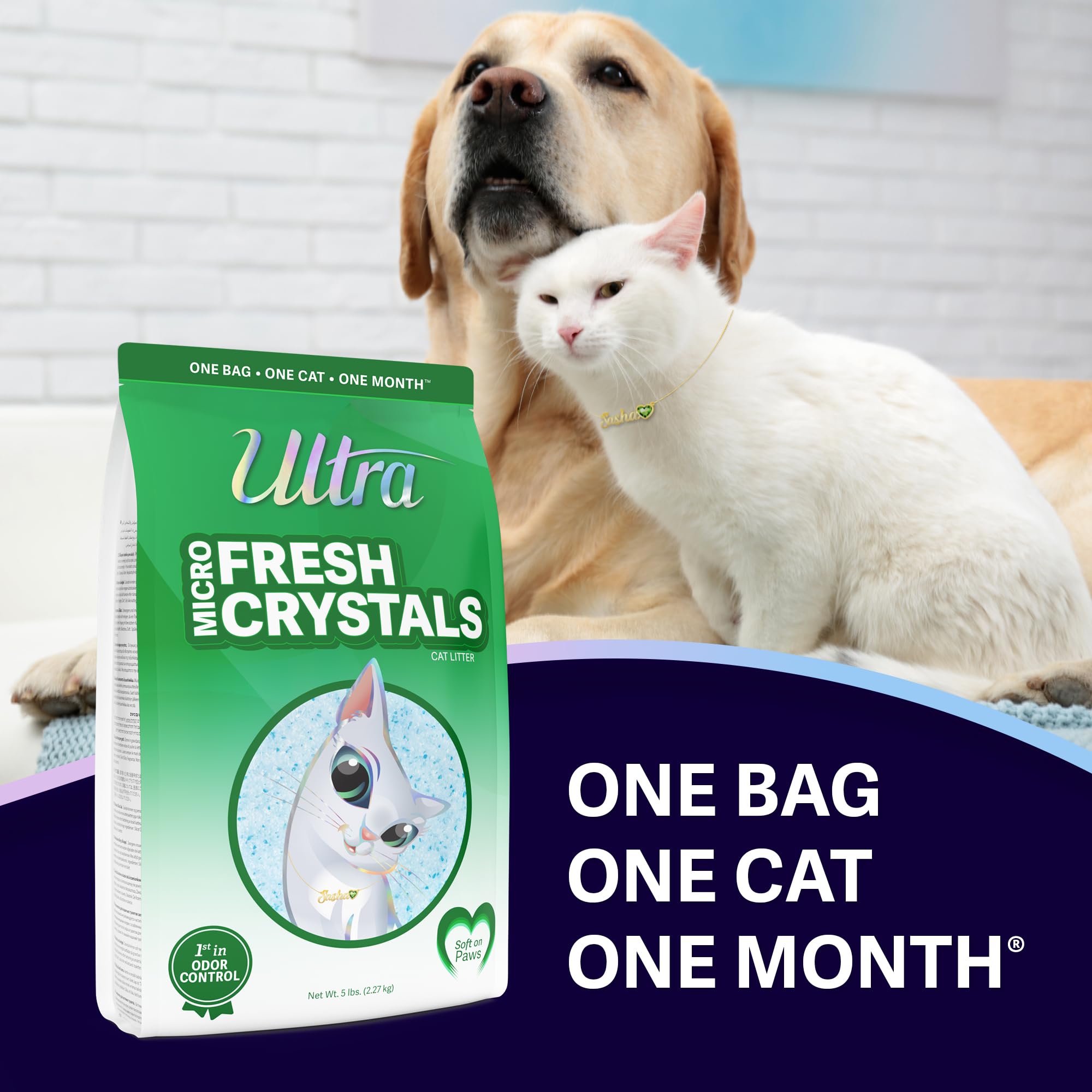 Ultra Fresh Scented Micro Crystals Premium Cat Litter - 99.9% Dust Free, Soft On Paws - 15 Lbs. Total (3Pk Of 5 Lbs.)