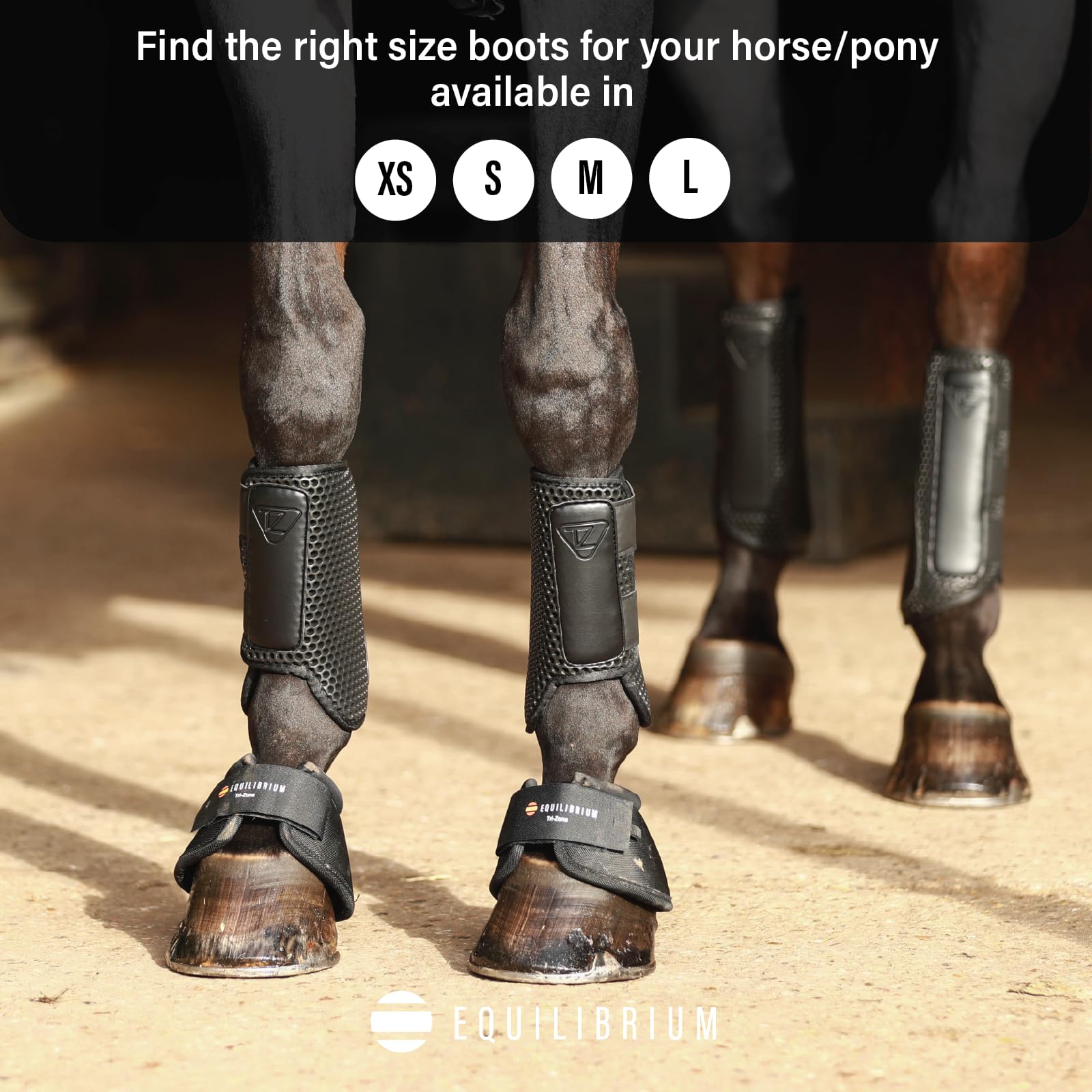 Equilibrium Tri-Zone Horse Impact Sports Boots (Small Hind) (Black)