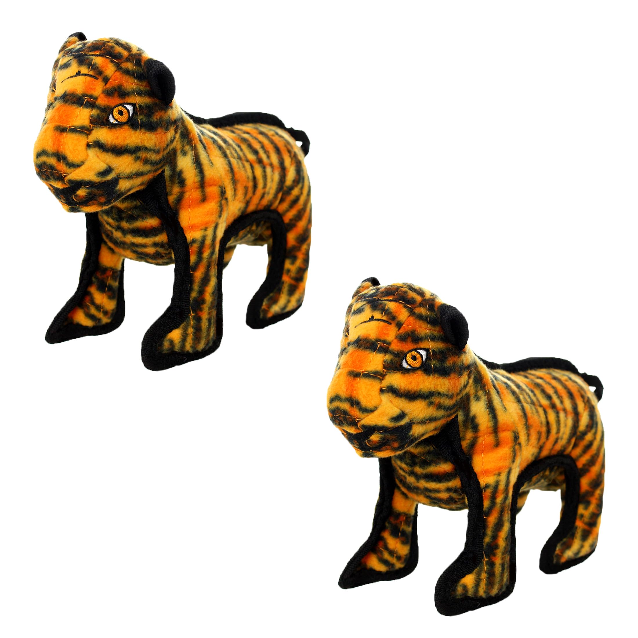 TUFFY - 2 Pack Original : Tiger Dog Toy : Ultra Durable Plush Dog Toy with Multiple Layers & Reinforced Seams, Washable and Floa