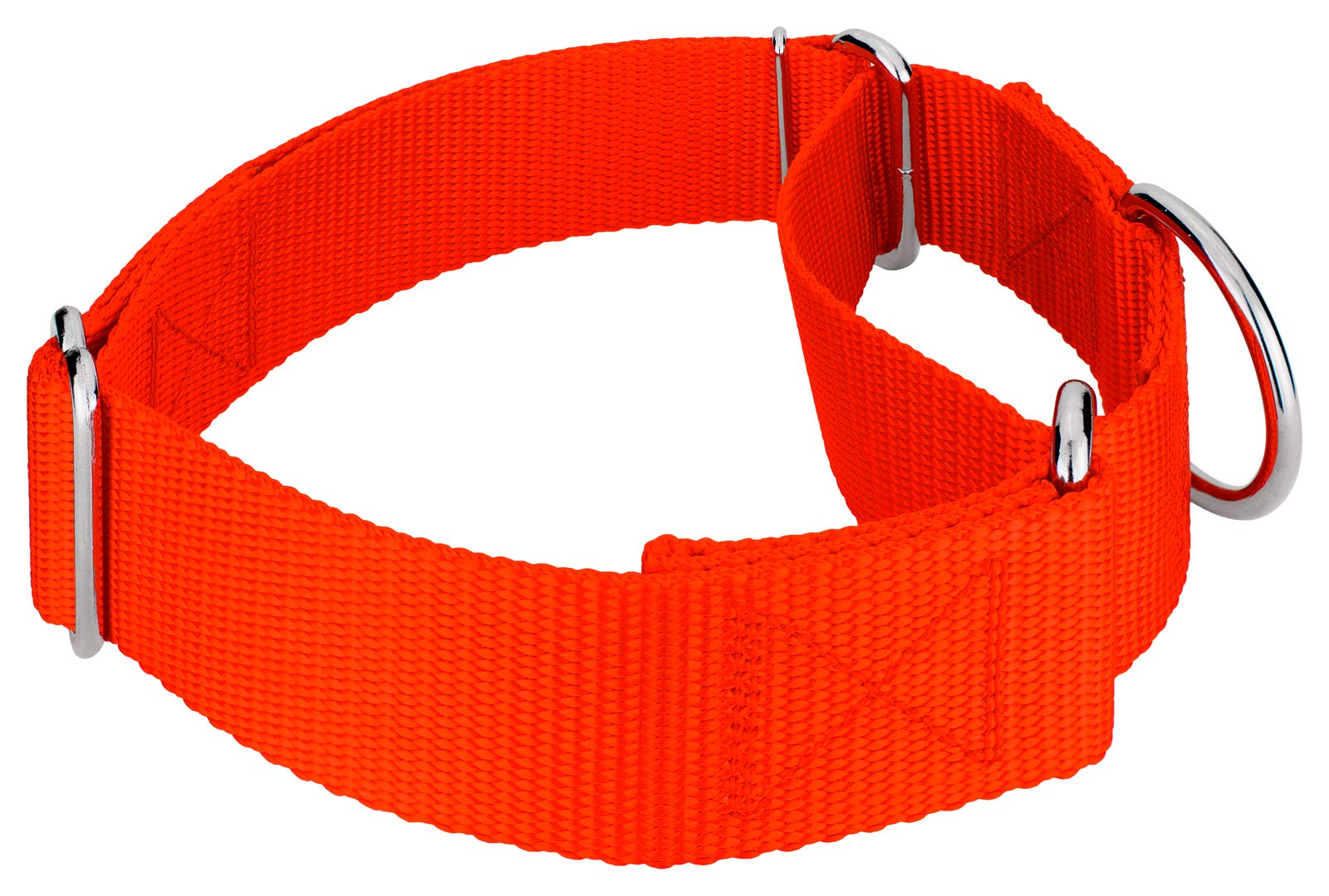 Country Brook Petz - Vibrant 15 Color Selection - Martingale Heavyduty Nylon Dog Collar (Medium, 1 1/2 Inch Wide, Hot Orange)