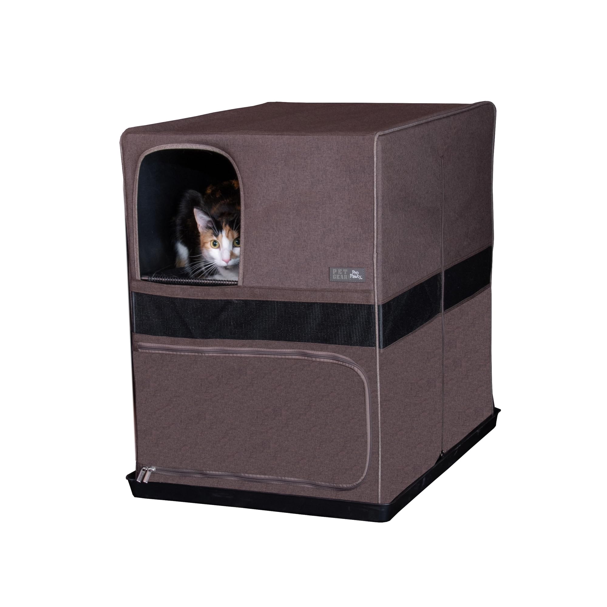 Pet Gear Pro Pawty For Cats With Littertrax Mat, Put An End To Scattered Litter, Foldable, Easy Clean, Litterbox Not Included, C