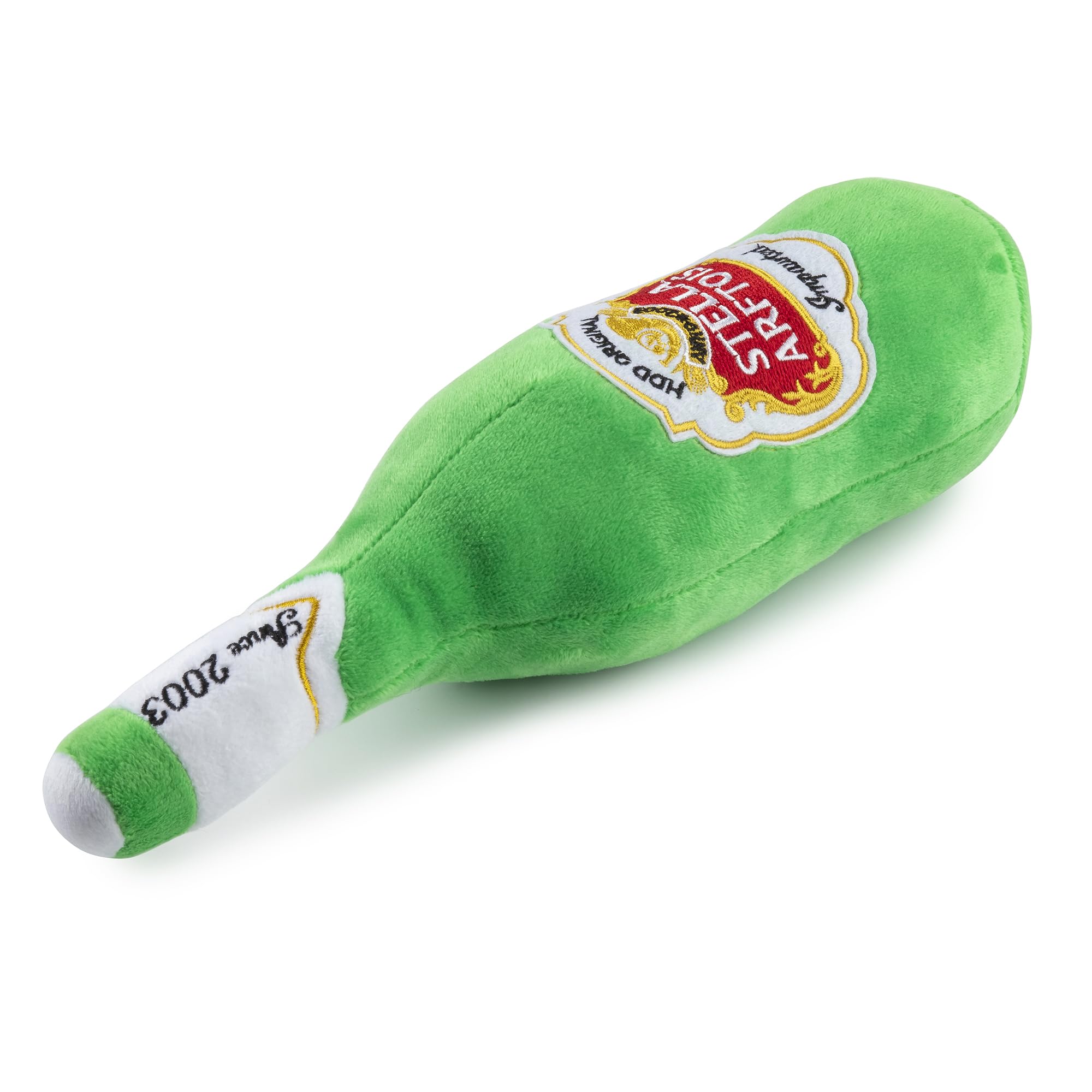 Haute Diggity Dog Stella Arftois Beer Bottle, Plush Designer Dog Toys With Interactive Squeaker, Stimulating Pet Enrichment, Mac