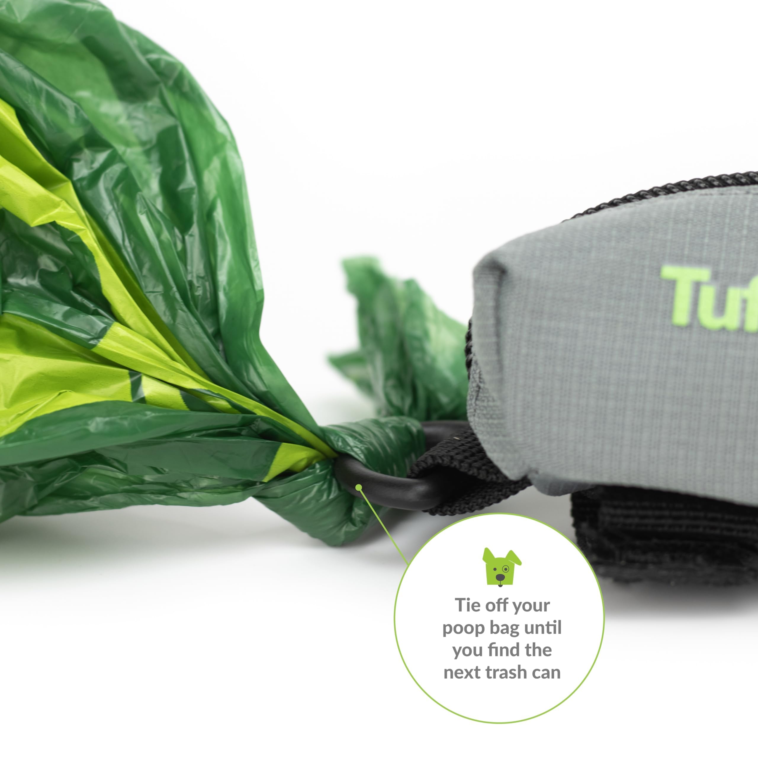 Tuff Mutt Dog Poop Bag Holder for Leash, Accessory For All Leashes, Lightweight Doggie Poop Bag Dispenser Allows For Easy Access